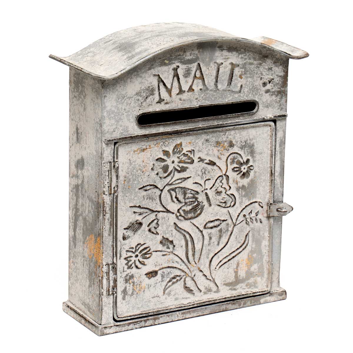 B50 PEWTER METAL PROVENCE BUTTERFLY POSTBOX