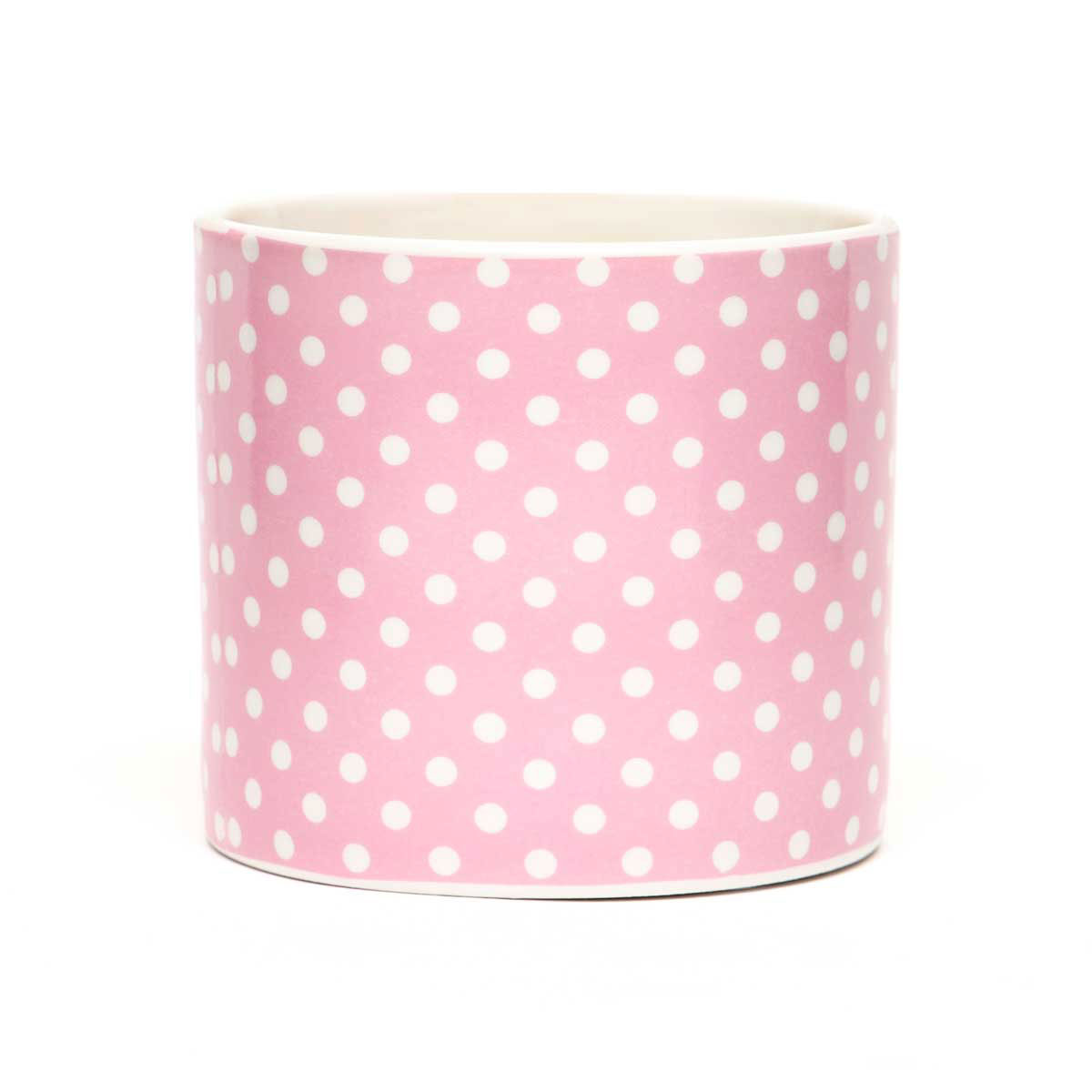 !Think Pink Pindot Porcelain Pot Pink/White Medium