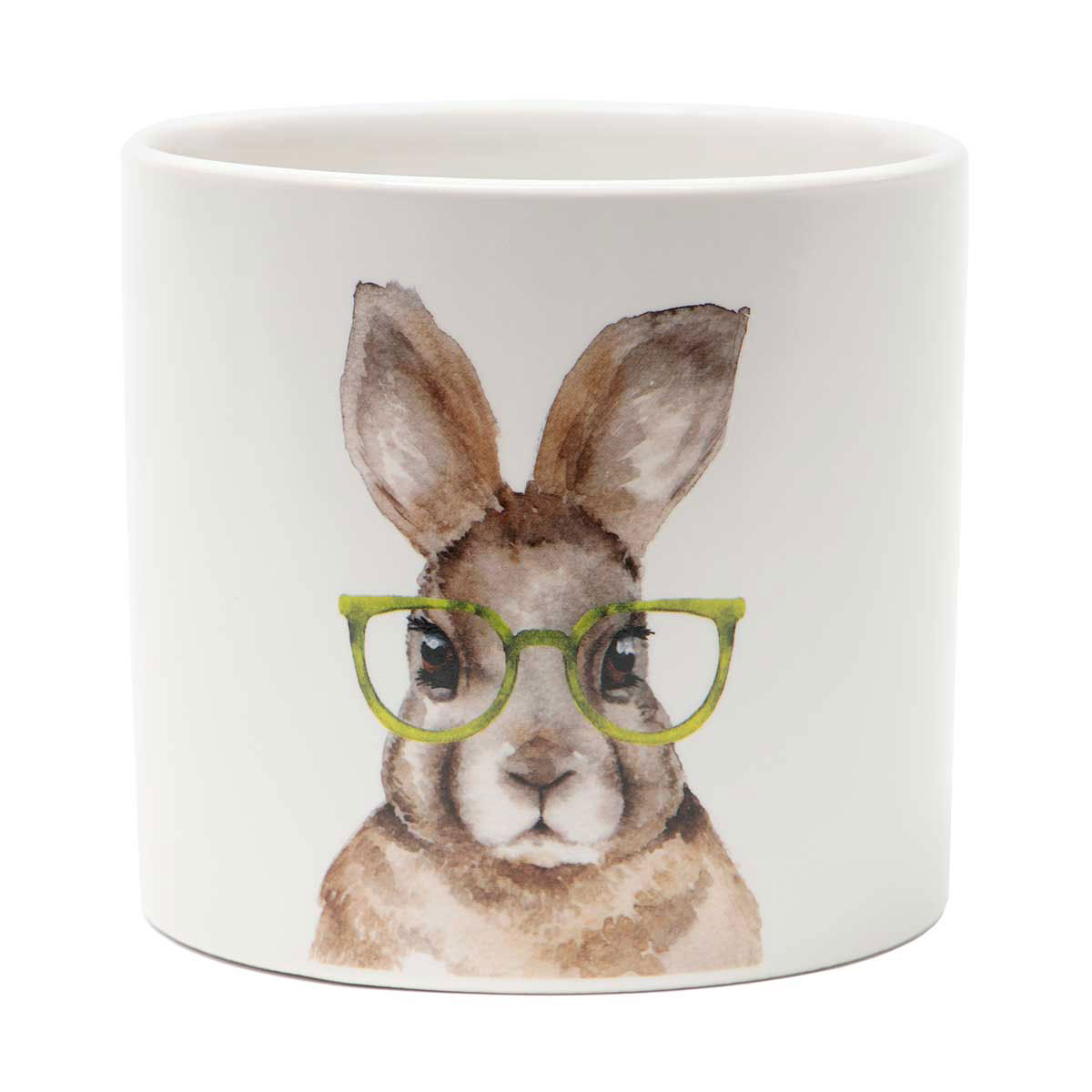 !Bunny with Glasses Porcelain Pot White Large