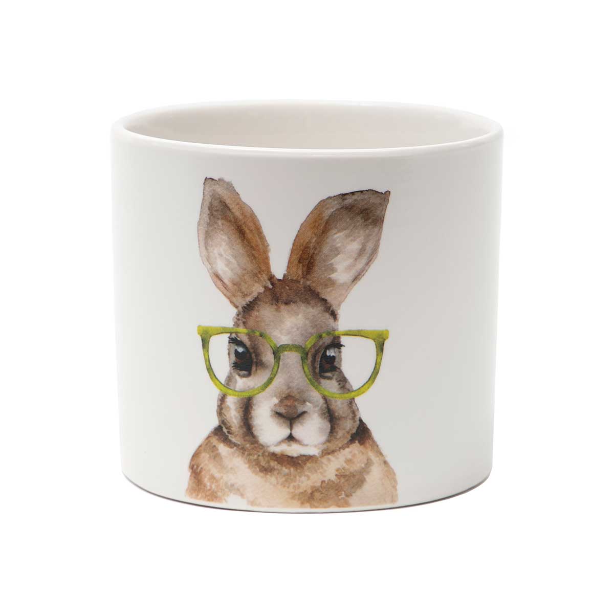 !Bunny with Glasses Porcelain Pot White Small