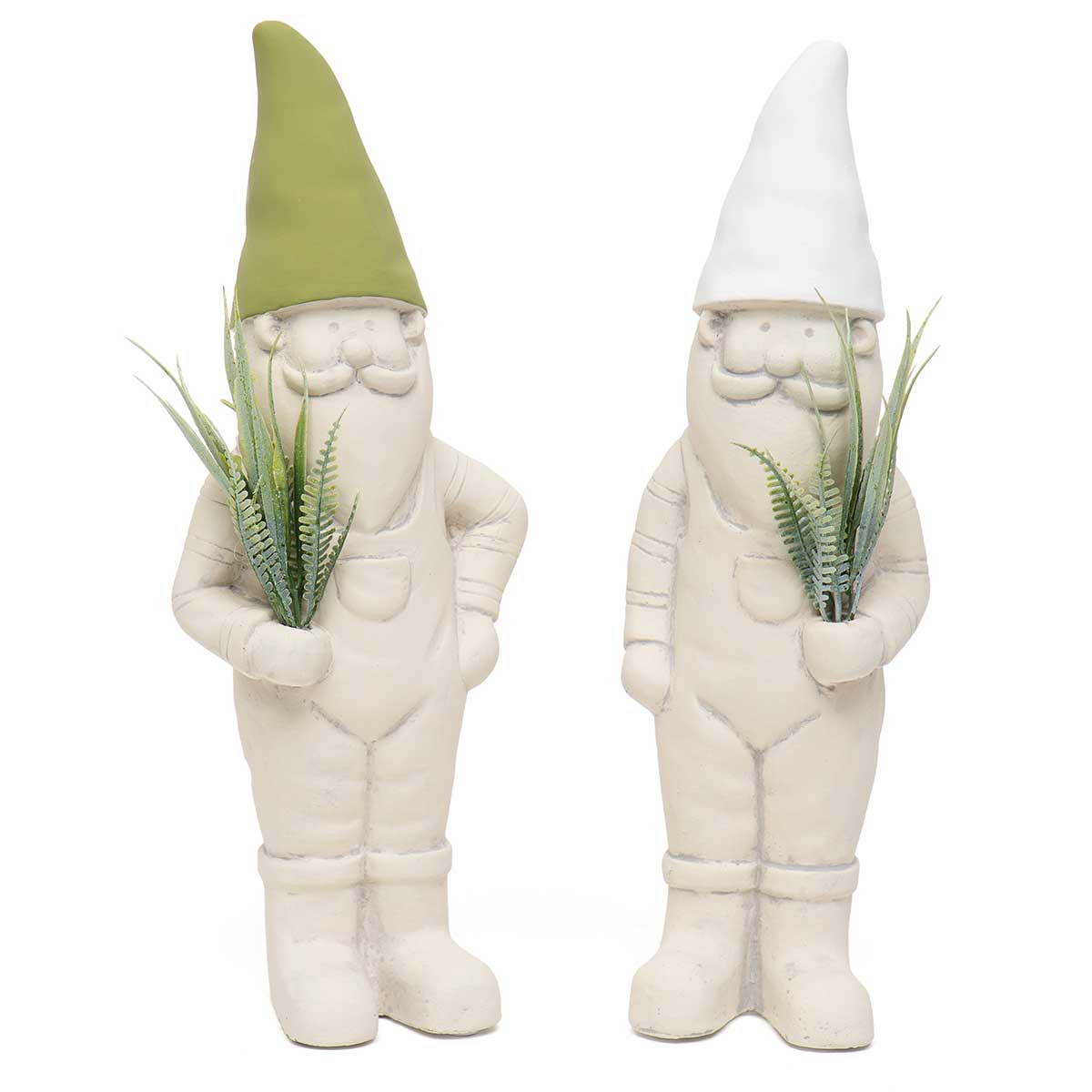 B50 Concrete Gnome Gardener with Plant Large 2 Ast