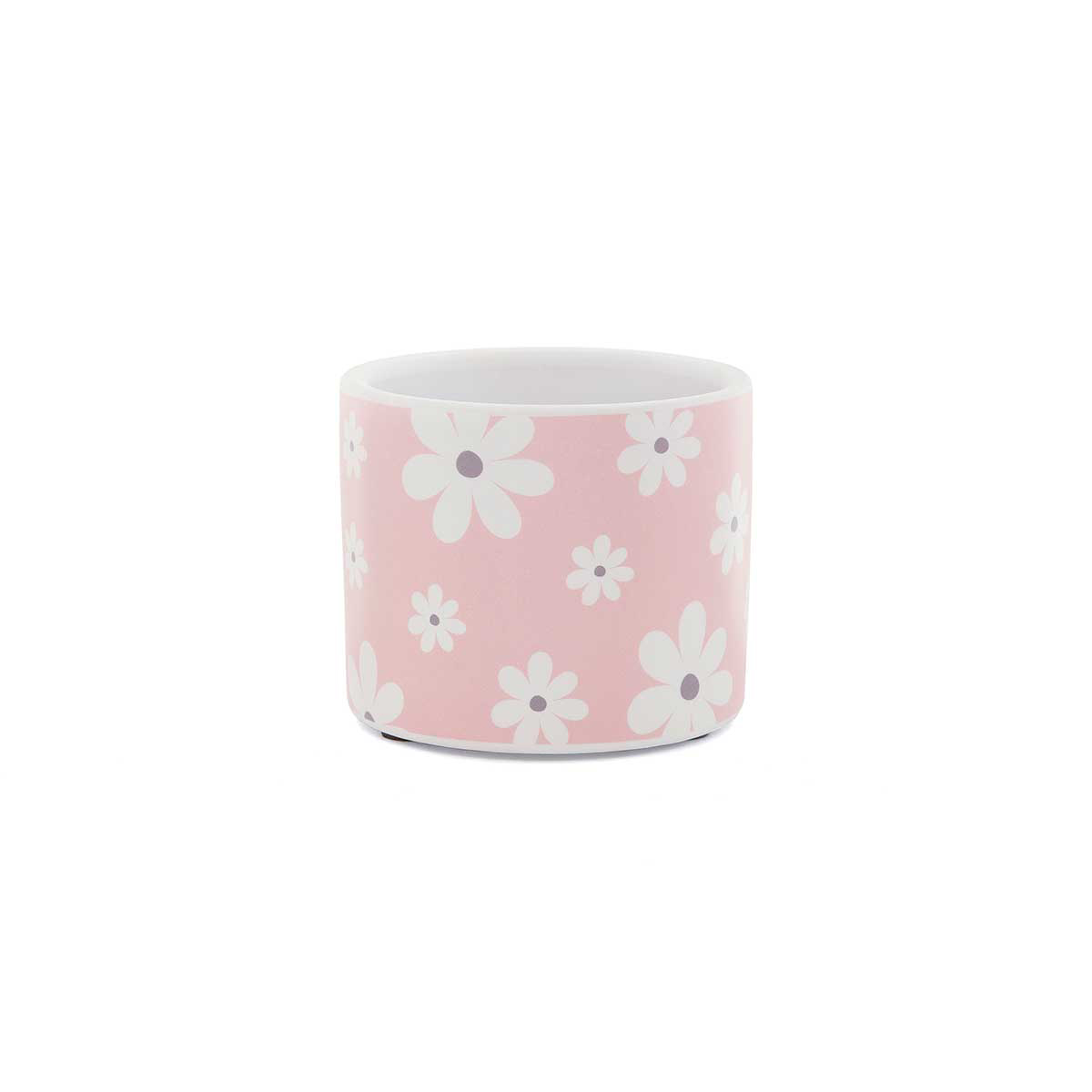 WHOOPSIE DAISY CERAMIC POT PINK/WHITE SMALL 3"X2.5"