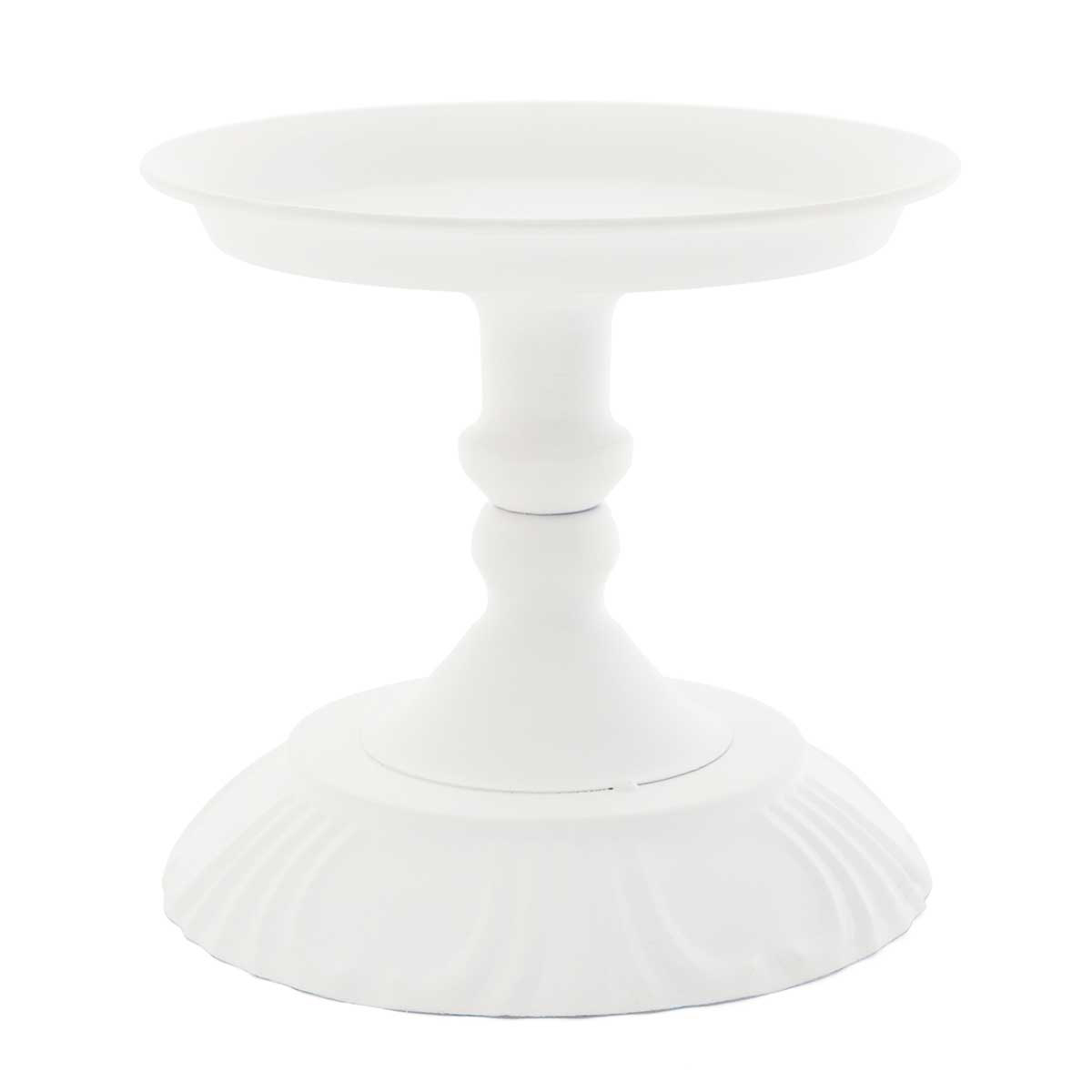 DISPLAY TRAY/CANDLEHOLDER 6.25IN X 6IN MATTE WHITE METAL