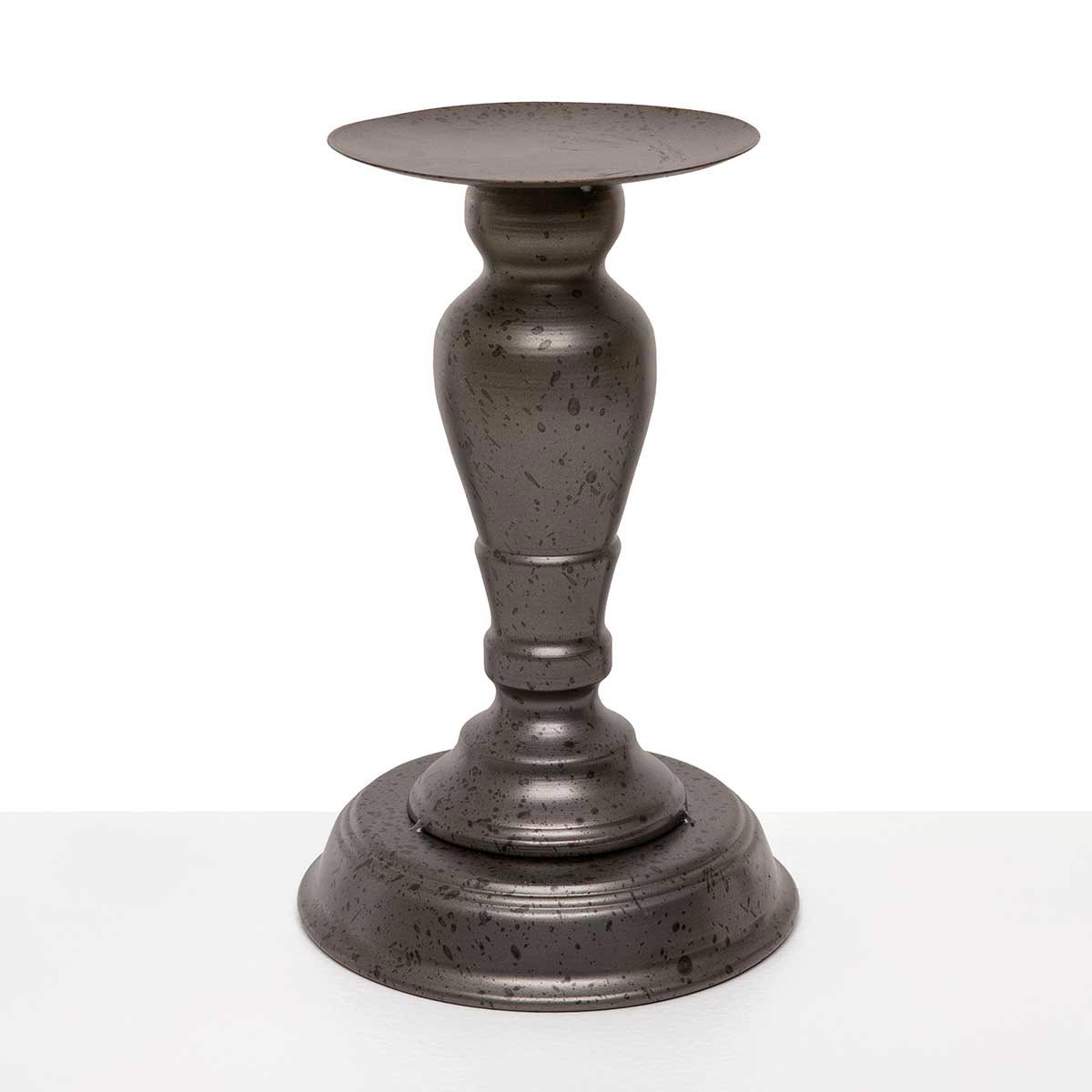 CANDLEHOLDER PEWTER LARGE 6IN X 9.25IN METAL