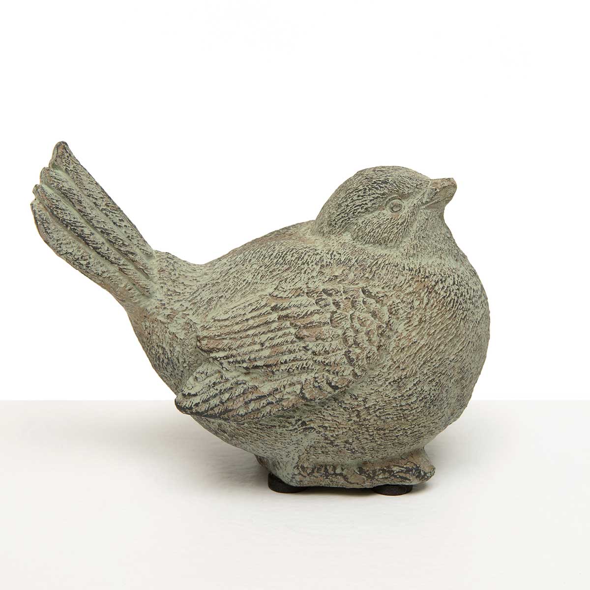 BIRD WEATHERED BLUE/GREEN 4.5IN X 3IN X 4IN CONCRETE - Click Image to Close