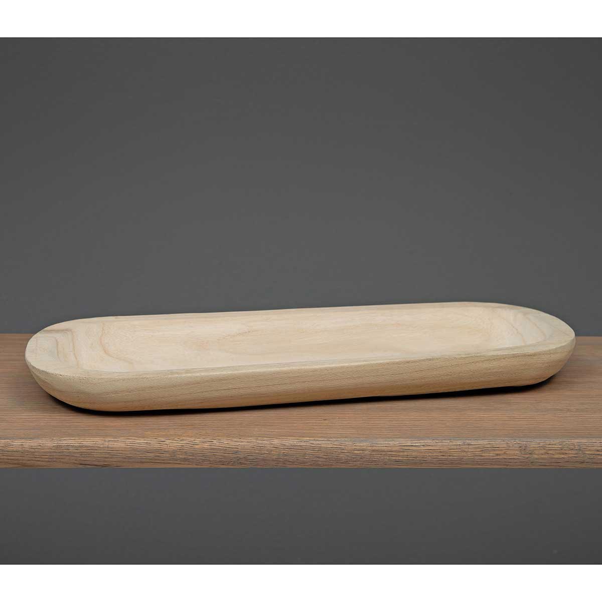 WOOD OVAL TRAY NATURAL 19"X7"X1.75"