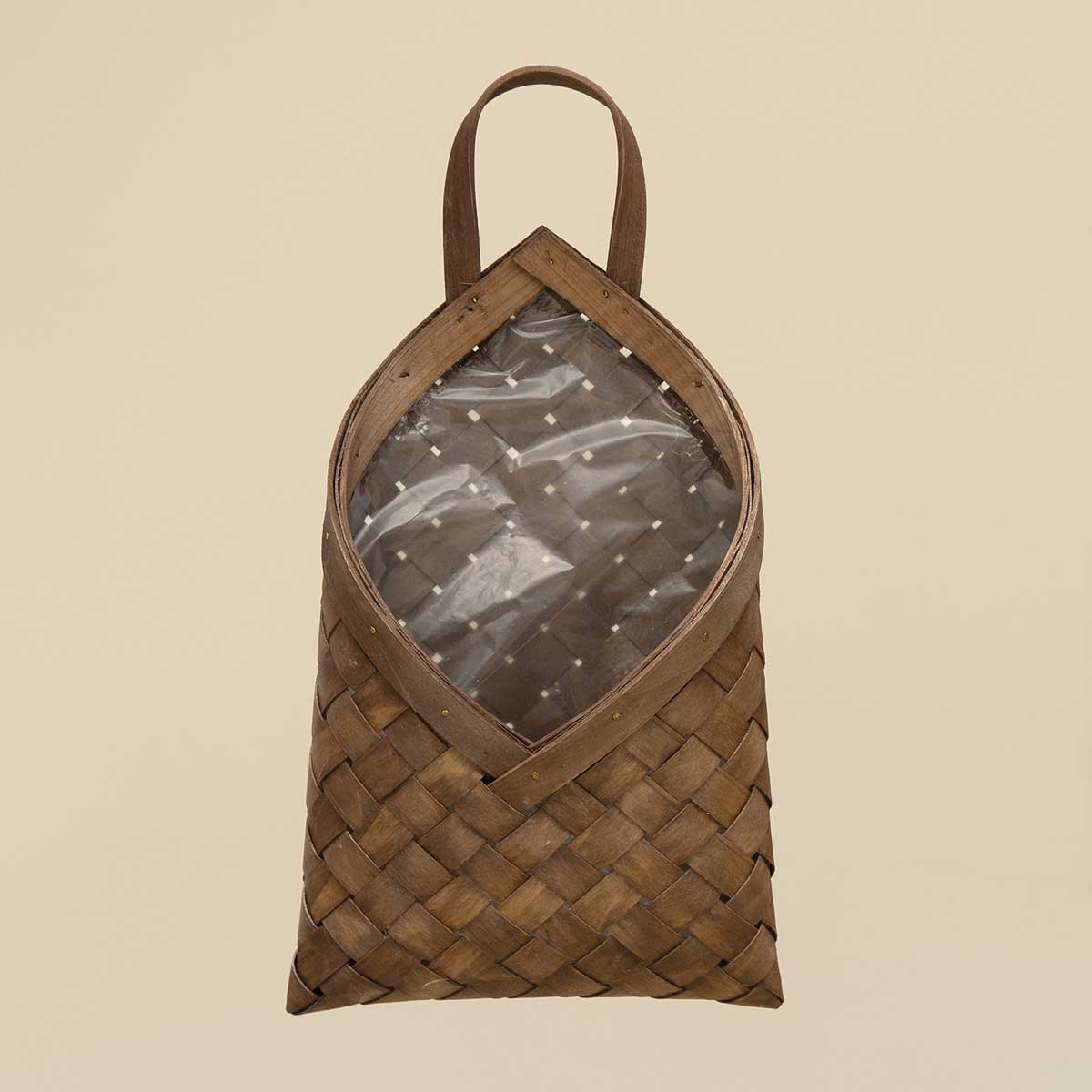 ENVELOPE RATTAN WALL POCKET BROWN WITH HANDLE - Click Image to Close