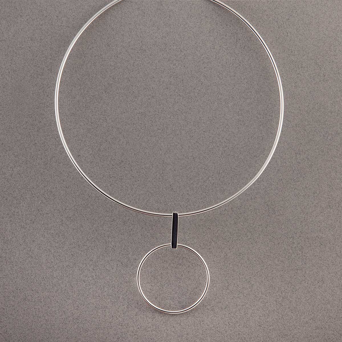 Silver Circle Choker Necklace 70sp