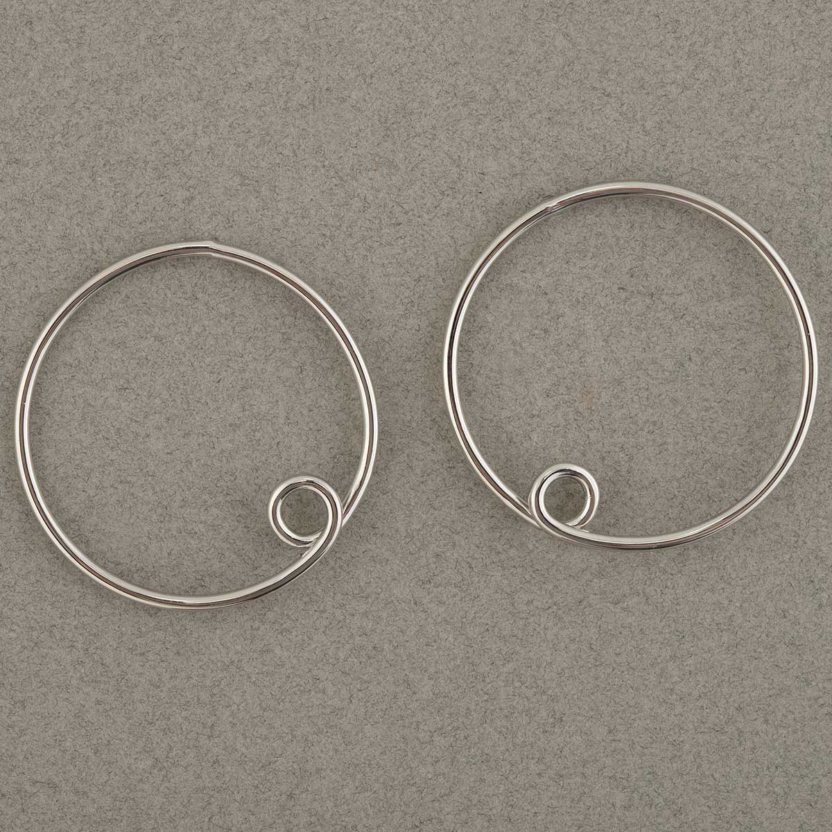 Silver Loopy Hoop Post Earrings 1.5"x1.5"