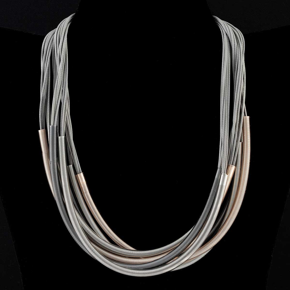 Multi Strand Choker Necklace with Magnetic Clasp