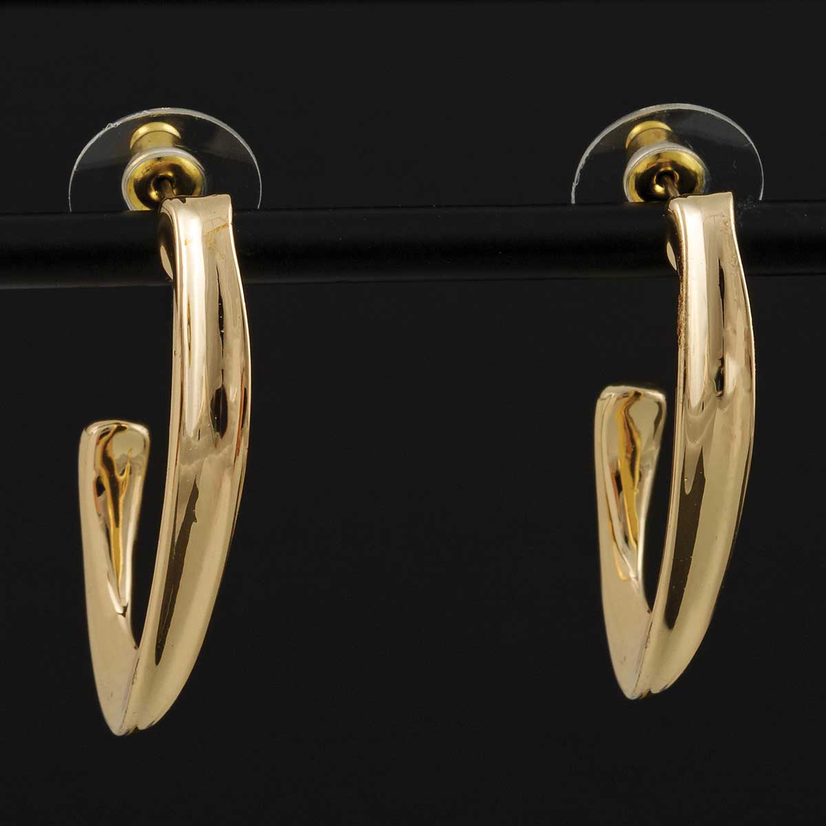 EARRINGS HOOP SHINY GOLD - Click Image to Close