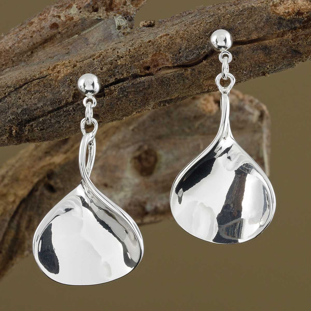 EARRING TEARDROP LOOP SHINY SI - Click Image to Close