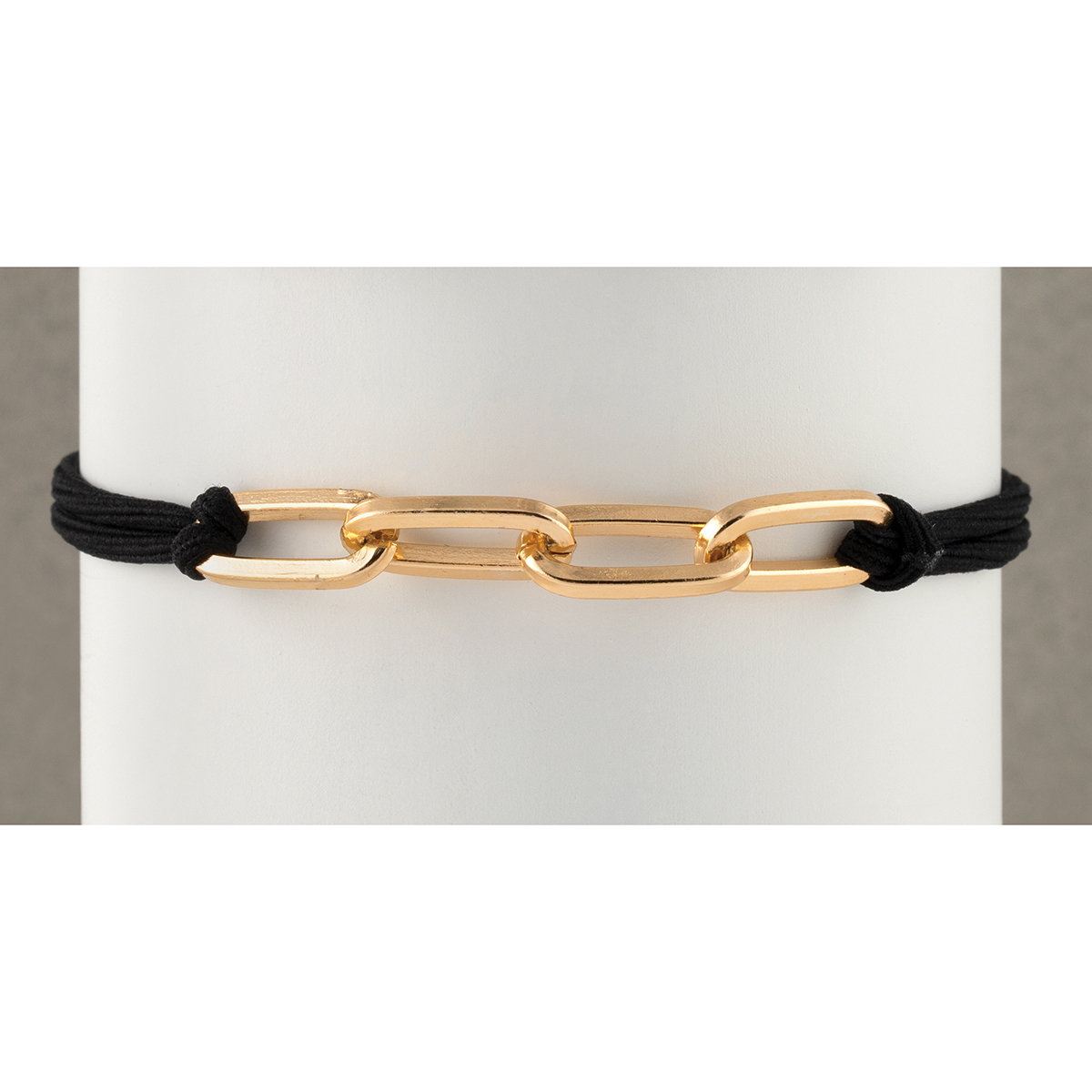 BRACELET HAIR TIE BLACK GOLD