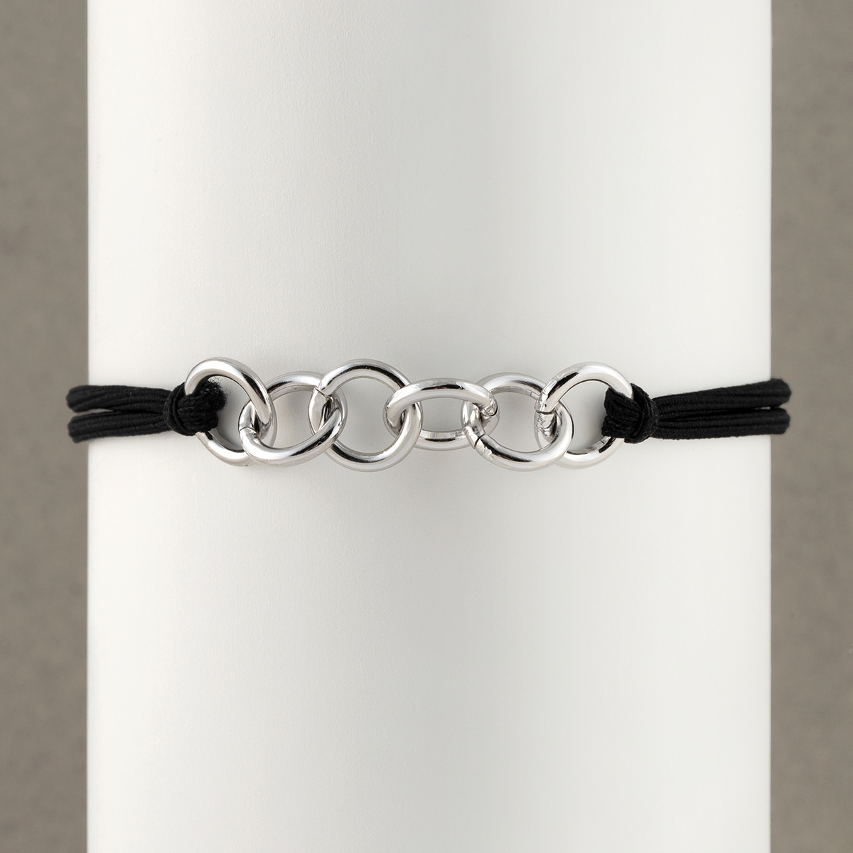 BRACELET HAIR TIE BLACK SILVER