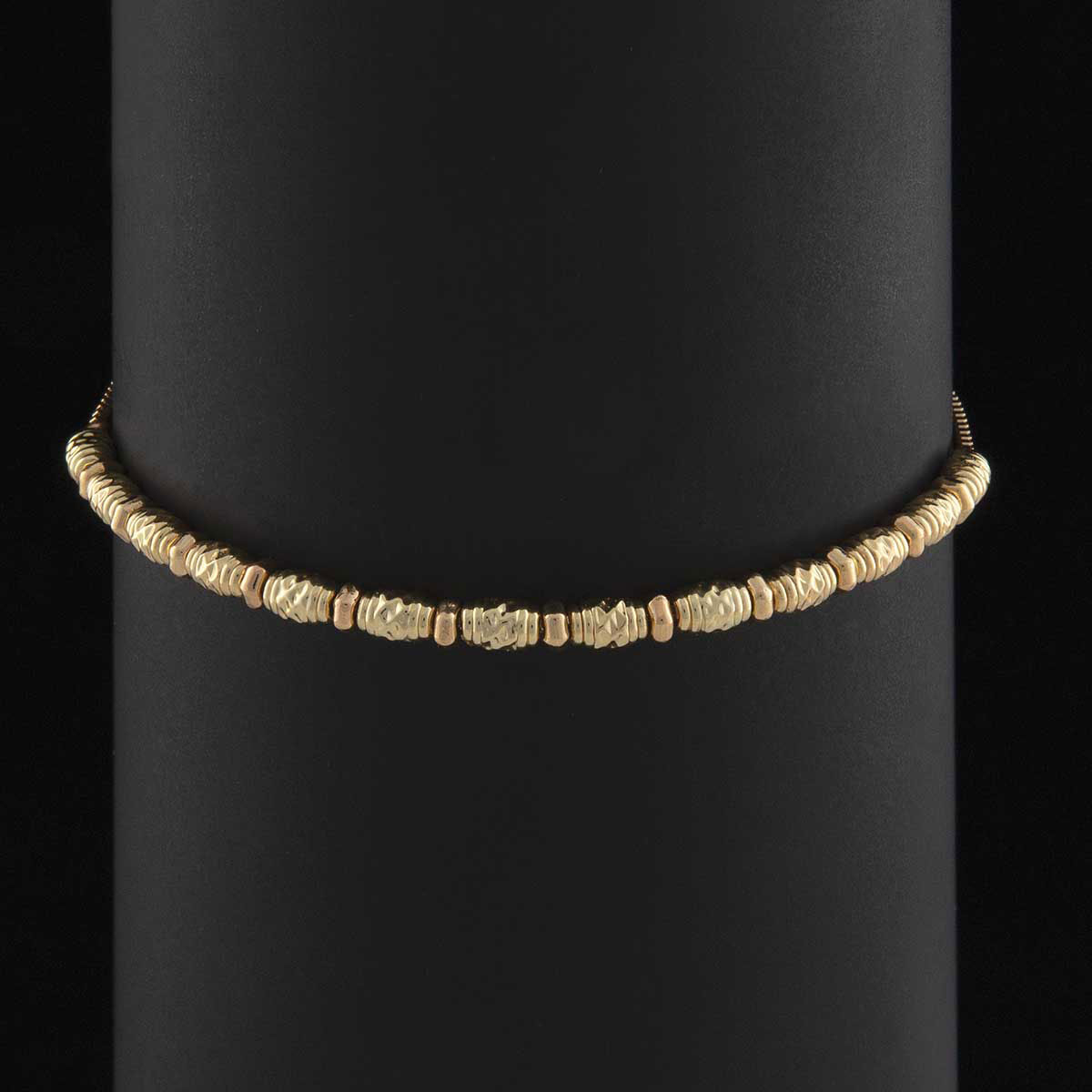 BRACELET OVAL BEAD SHINY GOLD - Click Image to Close