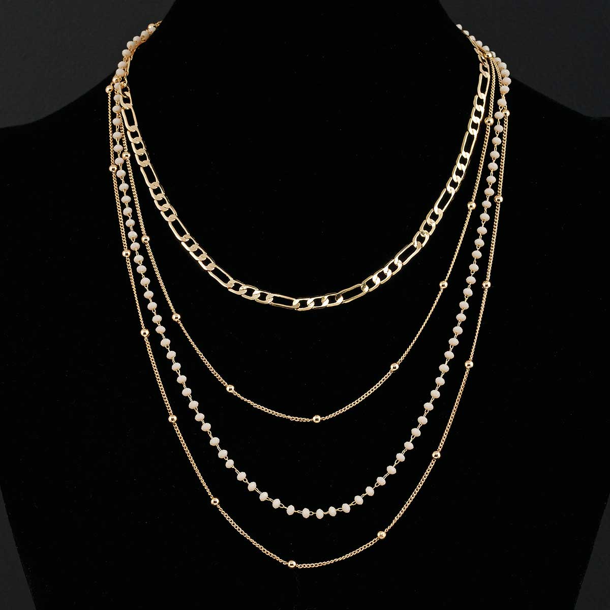 NECKLACE 4 LAYER GOLD - Click Image to Close