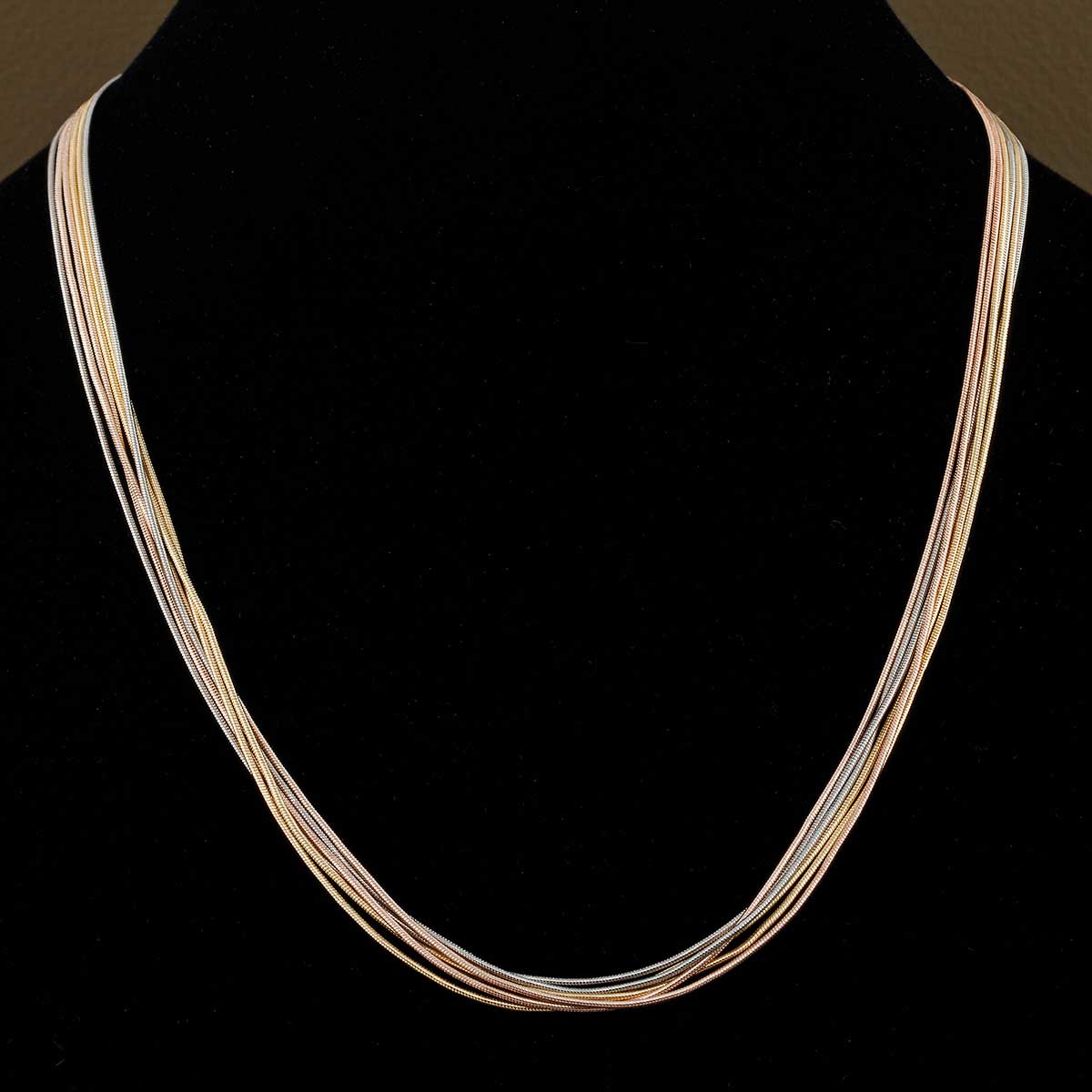 NECKLACE 6 LAYER SNAKE CHAIN - Click Image to Close