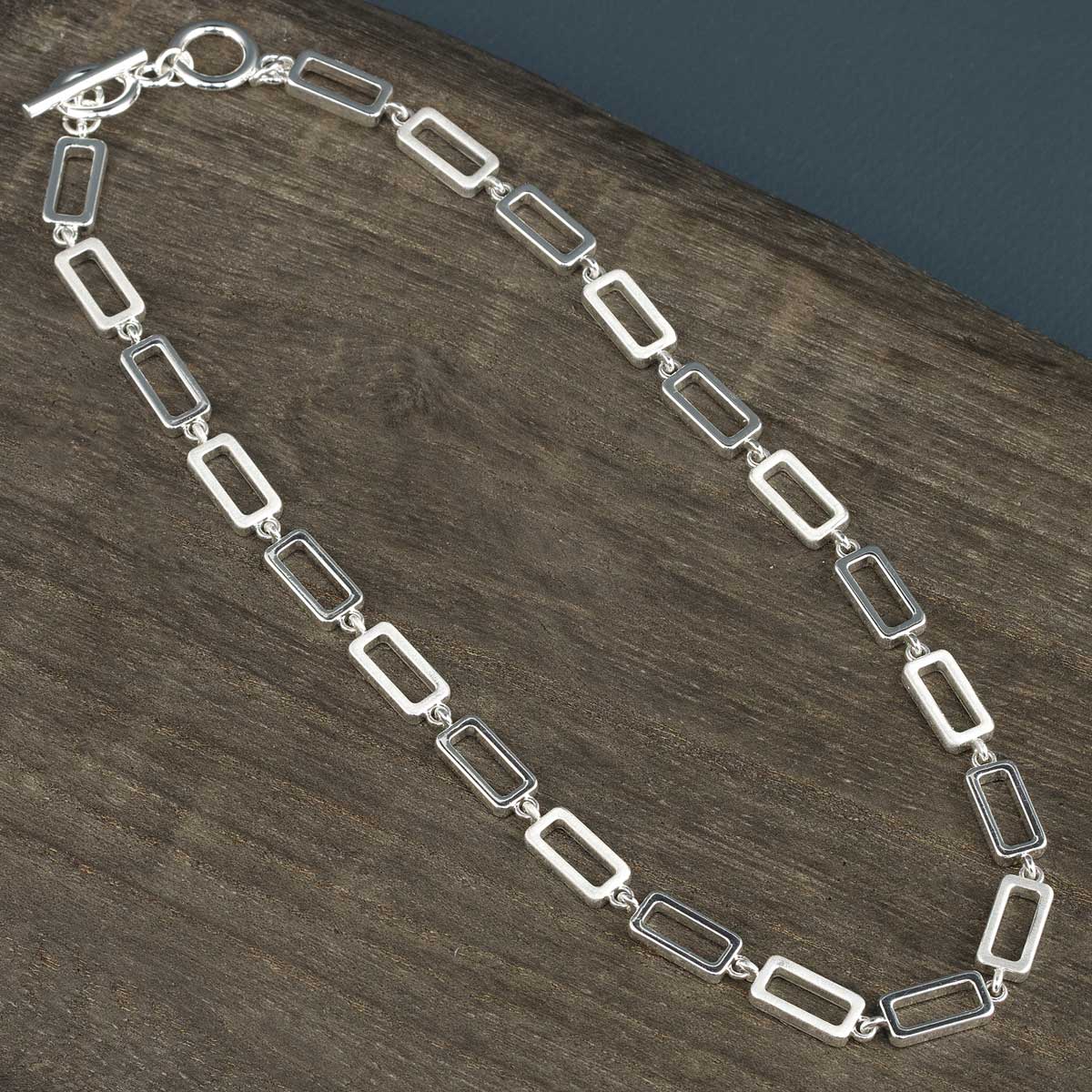 NECKLACE LINK SILVER TWO-TONE - Click Image to Close