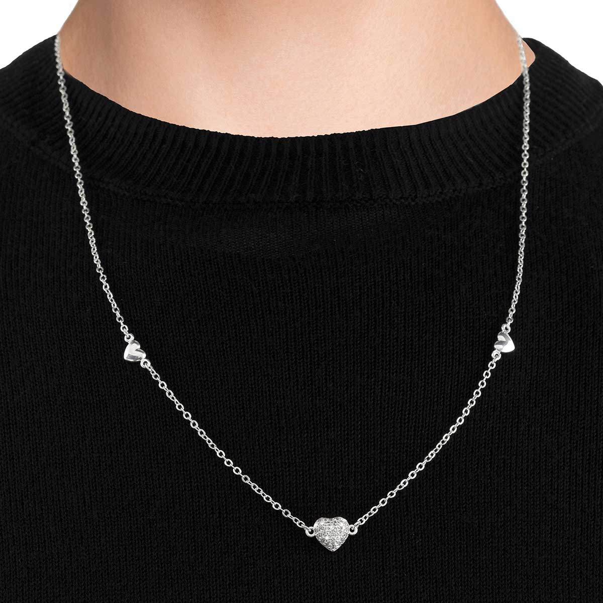 NECKLACE HEART SILVER