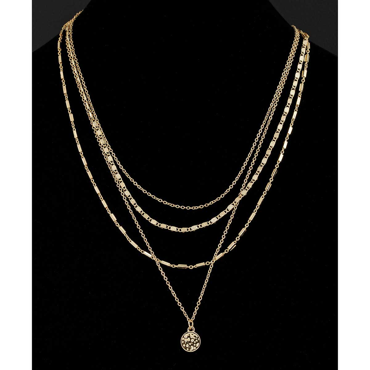 NECKLACE 4 LAYER DISC GOLD