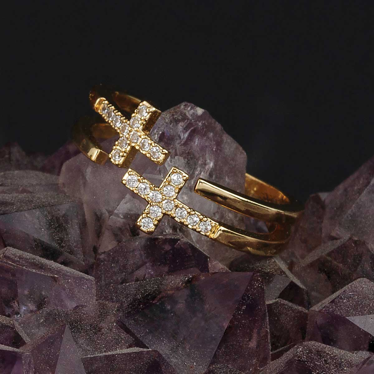 RING 2 CROSS GOLD