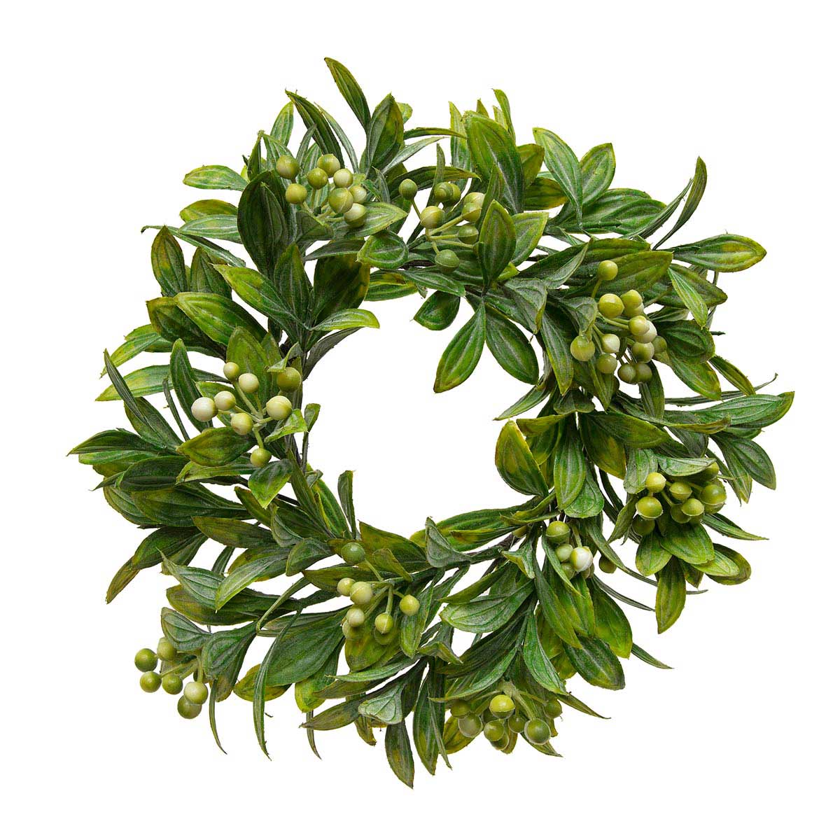 CANDLE RING PRIVET/BERRY 10IN (INNER RING 4.5IN) GREEN - Click Image to Close
