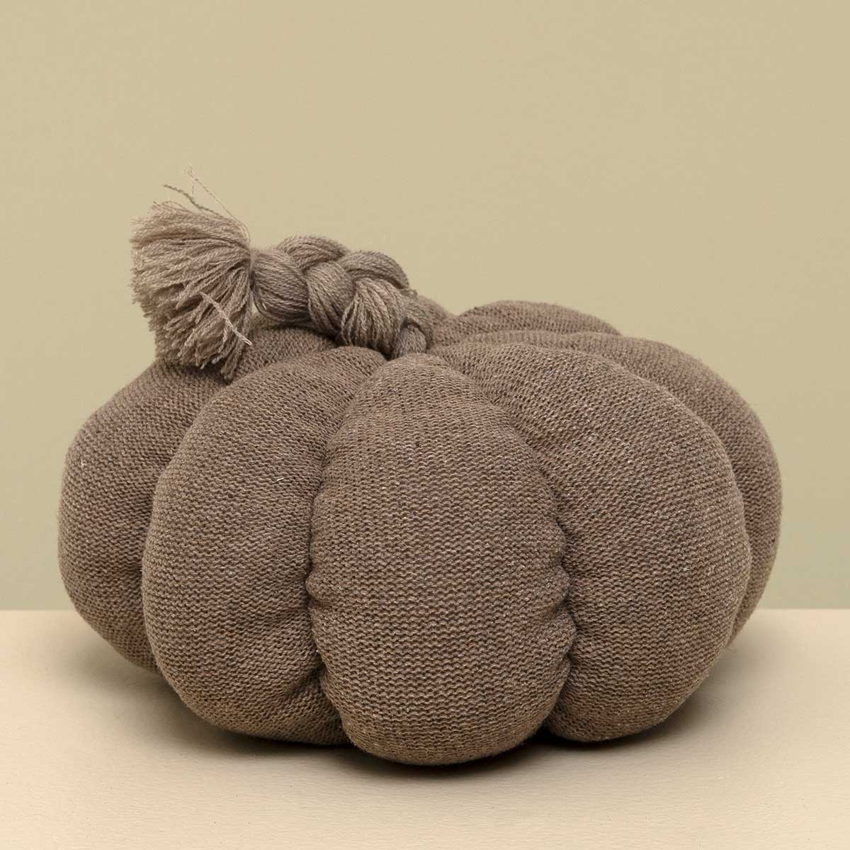 KNIT PUMPKIN PLUSH TAUPE WITH BRAIDED STEM EXTRA LARGE - Click Image to Close