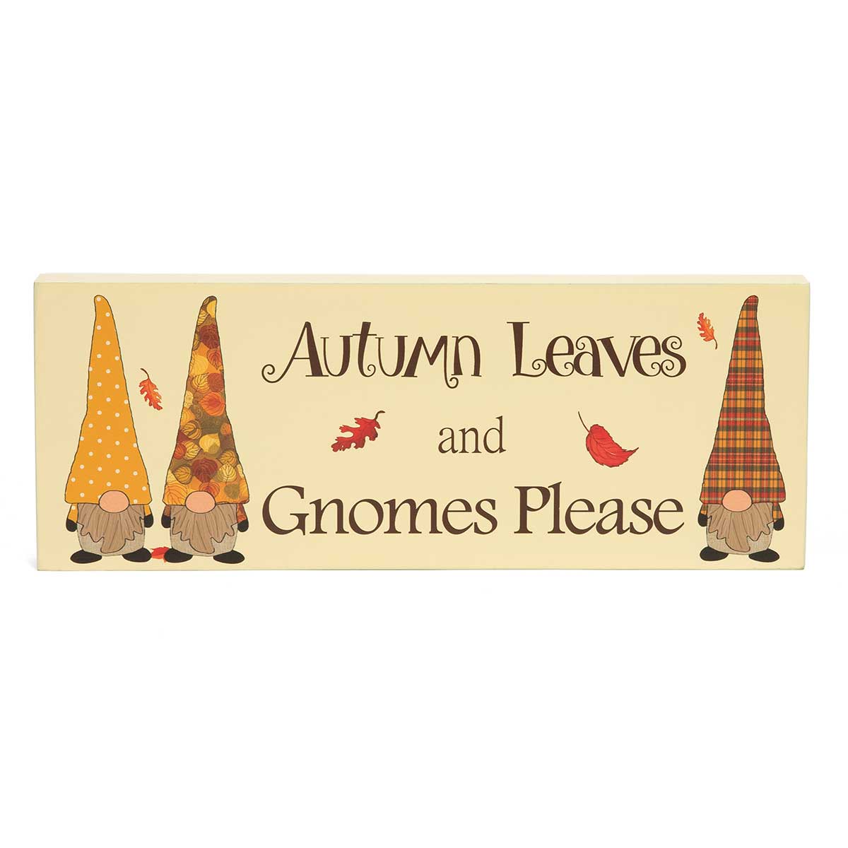 !GNOMES PLEASE WOOD BLOCK SIGN