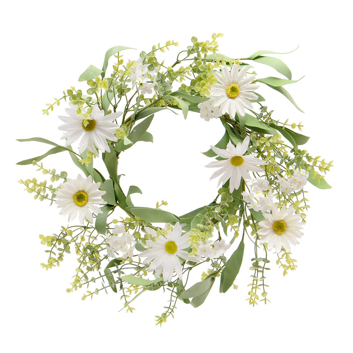 !Marguerite Daisy Mini Wreath 19" (INNER RING 7")