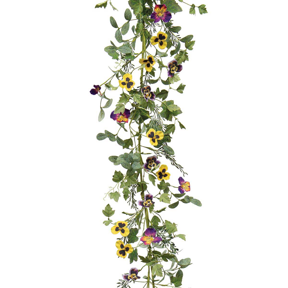 b50 GARLAND PANSY/FOLIAGE 11IN X 5IN PURPLE - Click Image to Close
