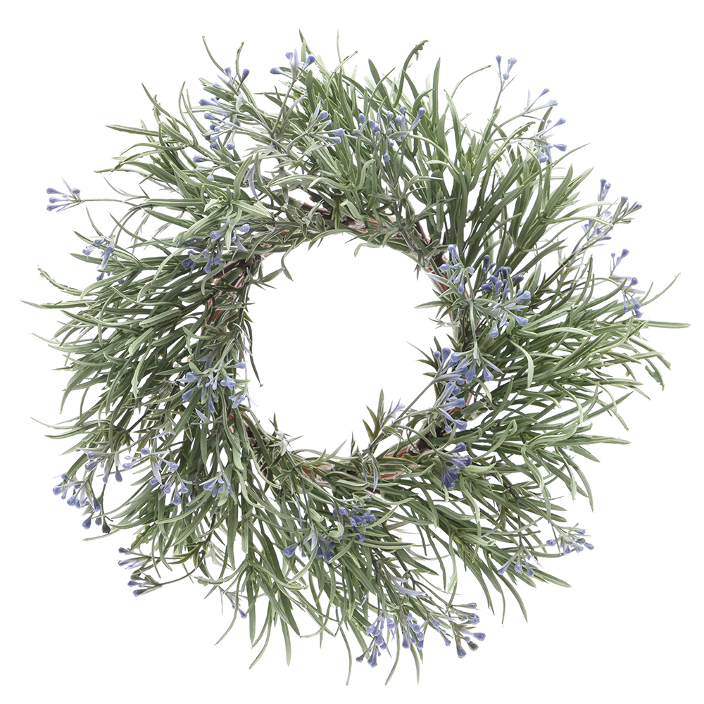 !Rosemary Candle Ring with Purple Berries 10"