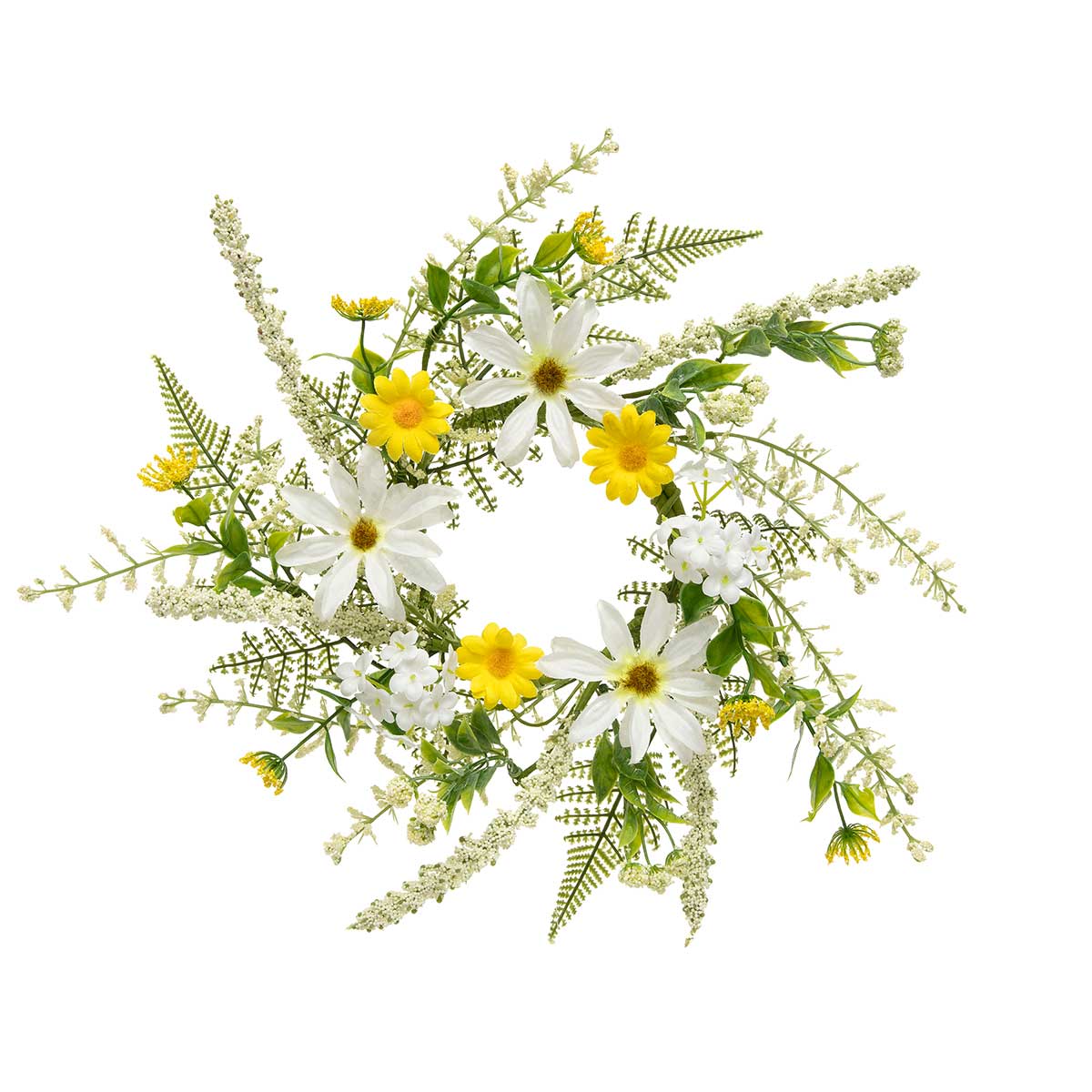 WREATH SUMMERTIME DAISY 14IN (INNER RING 5IN) - Click Image to Close