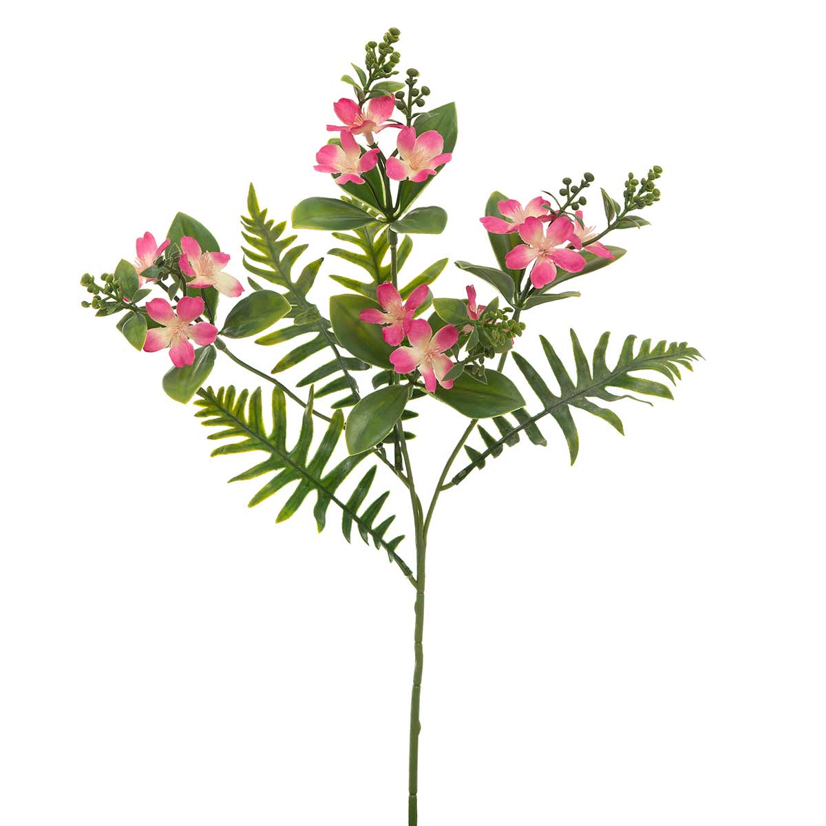 Spray Blossom Fern Berry 8in X 19in Polyester Plastic