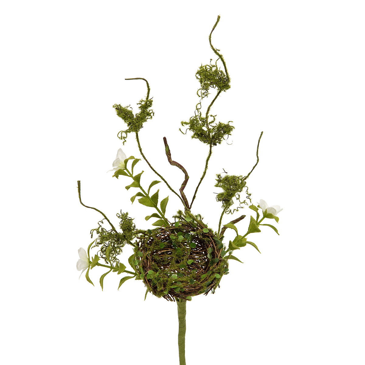 PIK FAUX MOSS AND WIRED TWIG 6IN X 11IN WITH FERNS - Click Image to Close
