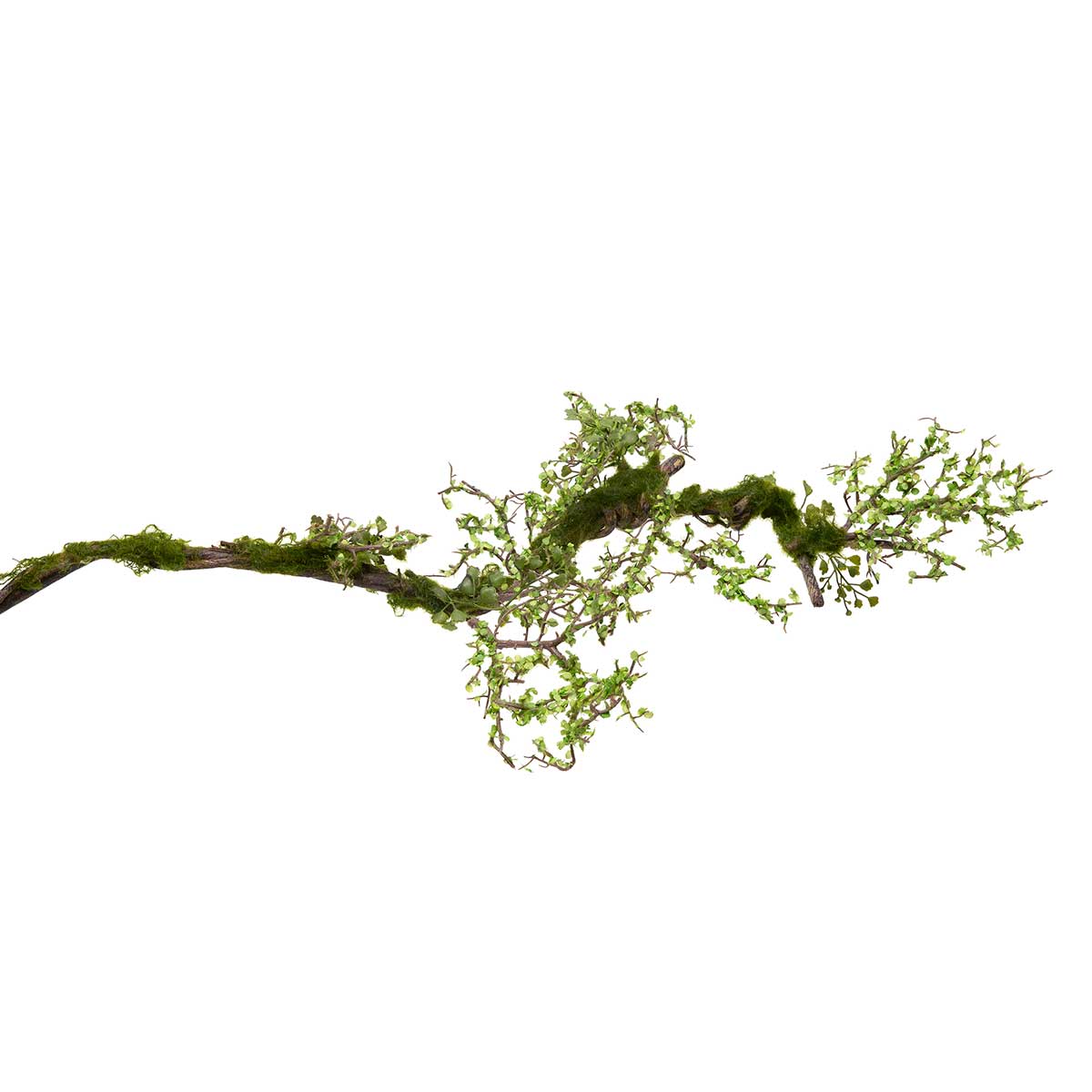 BRANCH FAUX WIRED TWIG AND MOSS LARGE 12IN X 34IN WITH MINI LEAF