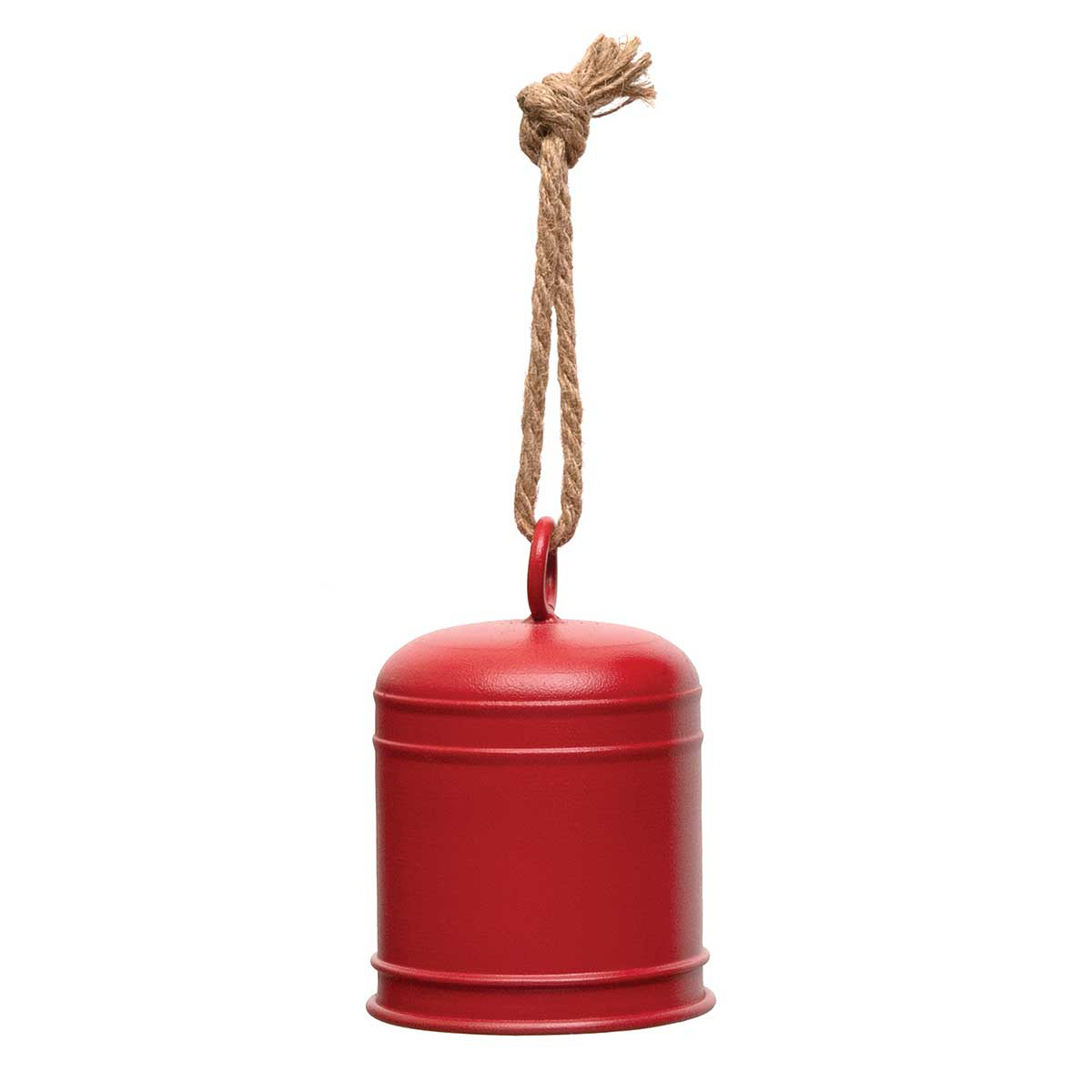 HOLIDAY METAL BELL MATTE RED WITH JINGLE BELL CLAPPER