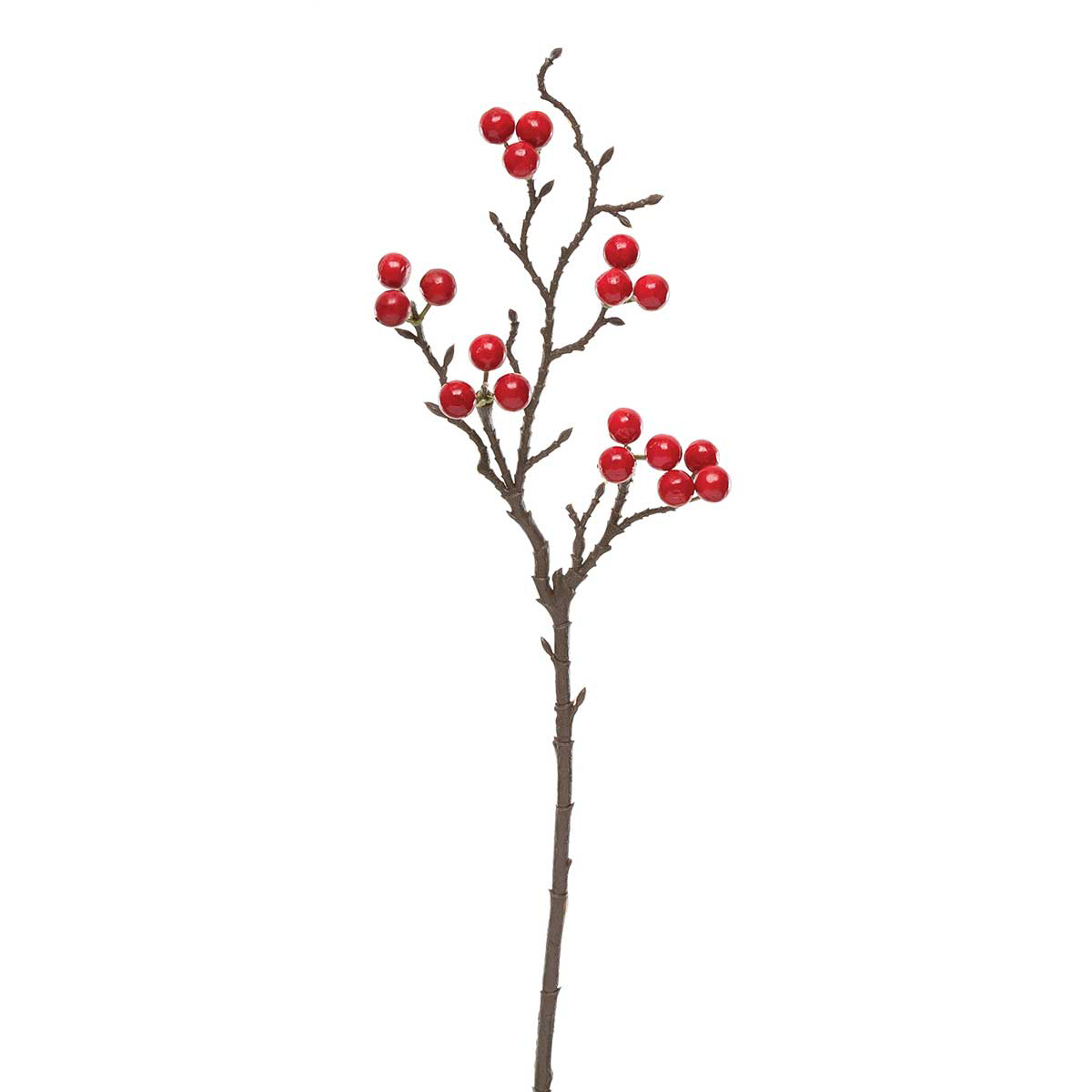 BERRY SPRAY THICKET 6IN X 20IN RED PLASTIC WITH FAUX TWIGS