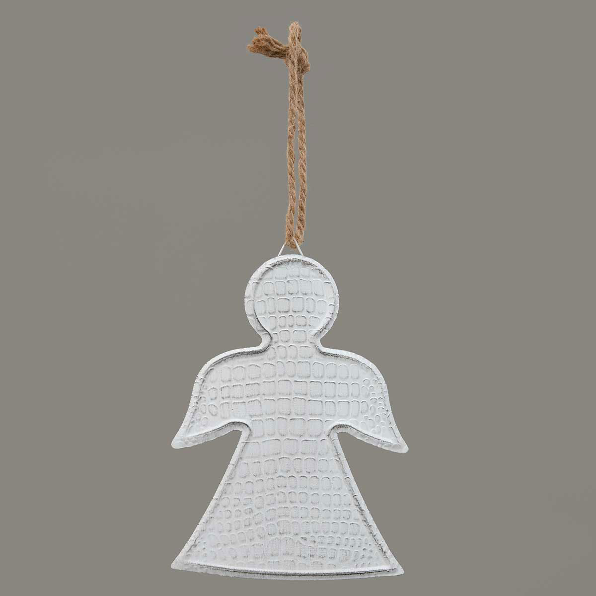 ORNAMENT ANGEL SILHOUETTE 6.75IN X 9IN WHITE - Click Image to Close