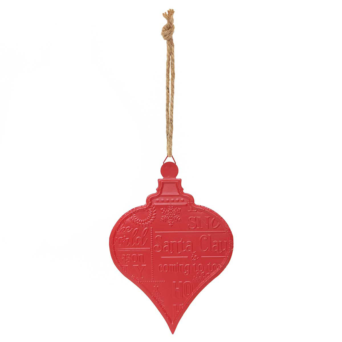 ORNAMENT CHRISTMAS FINIAL 7IN X 9.5IN MATTE RED - Click Image to Close