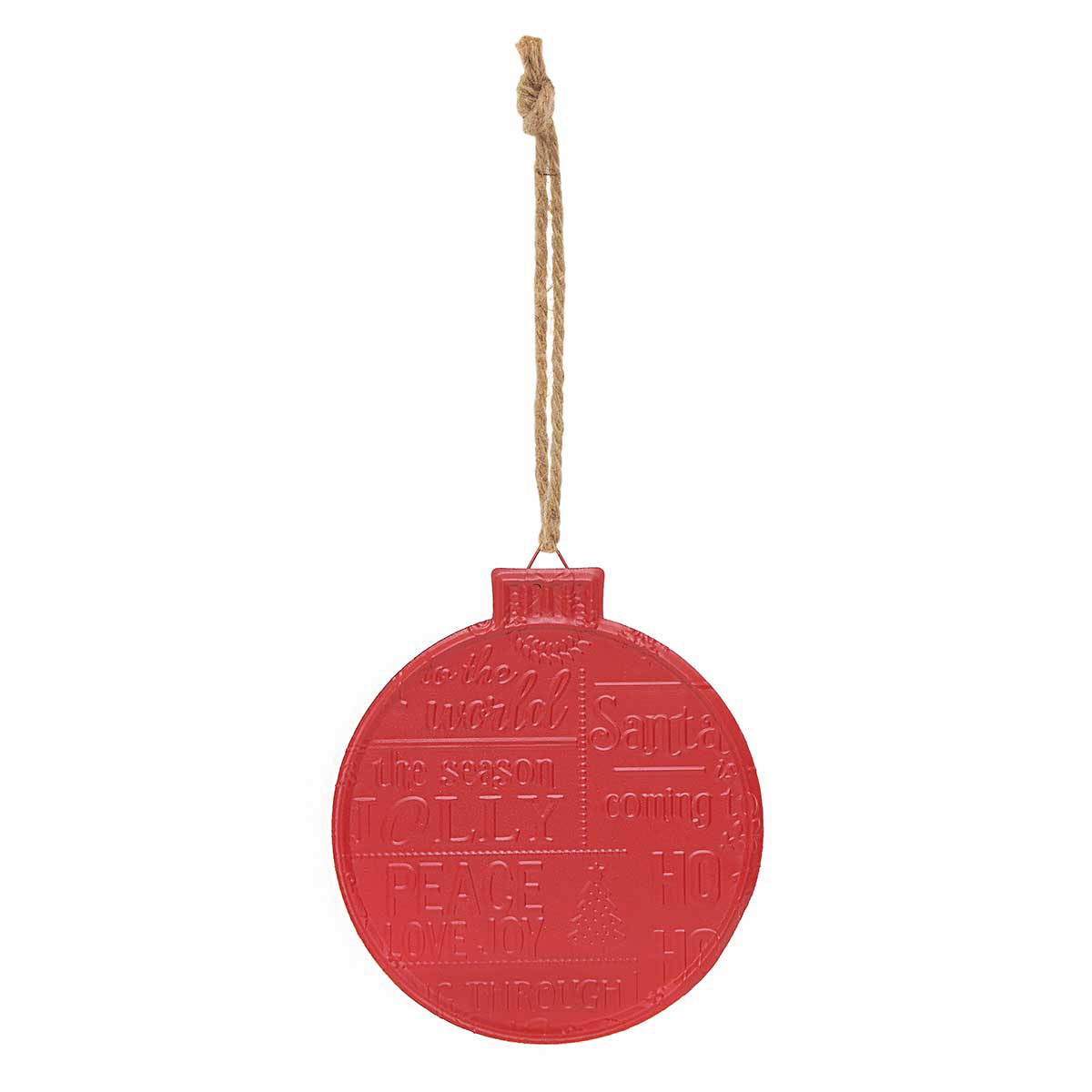 ORNAMENT CHRISTMAS ROUND RED 7IN X 7.75IN - Click Image to Close