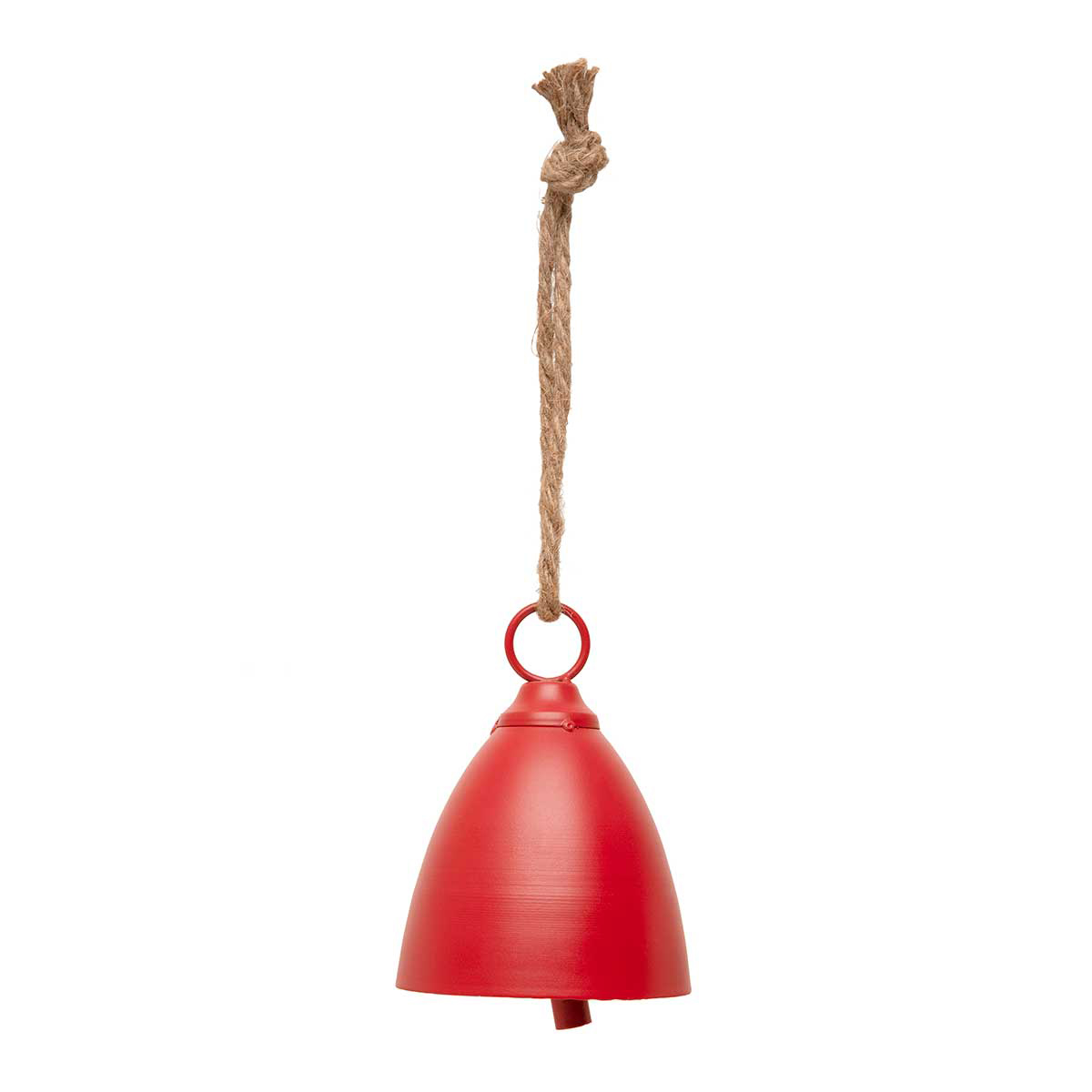 BELL DOME MATTE RED 4IN X 5.25IN METAL WITH ROPE HANGER
