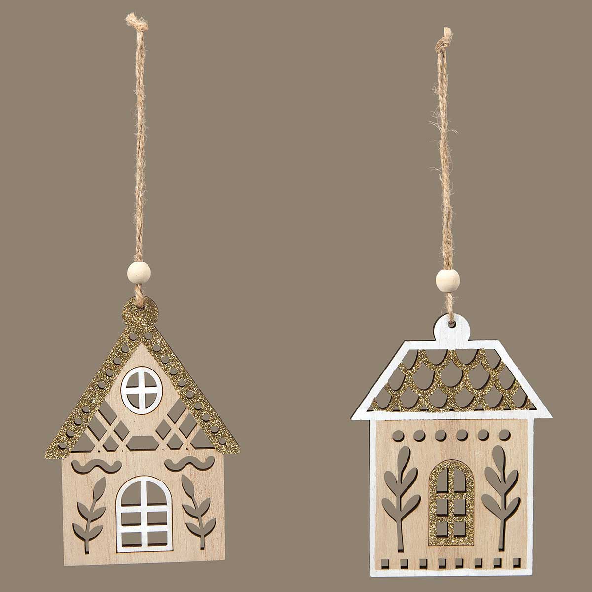 ORN COTTAGE CUTOUT 2 ASSORTED 3.25IN X .25IN X 4.25IN