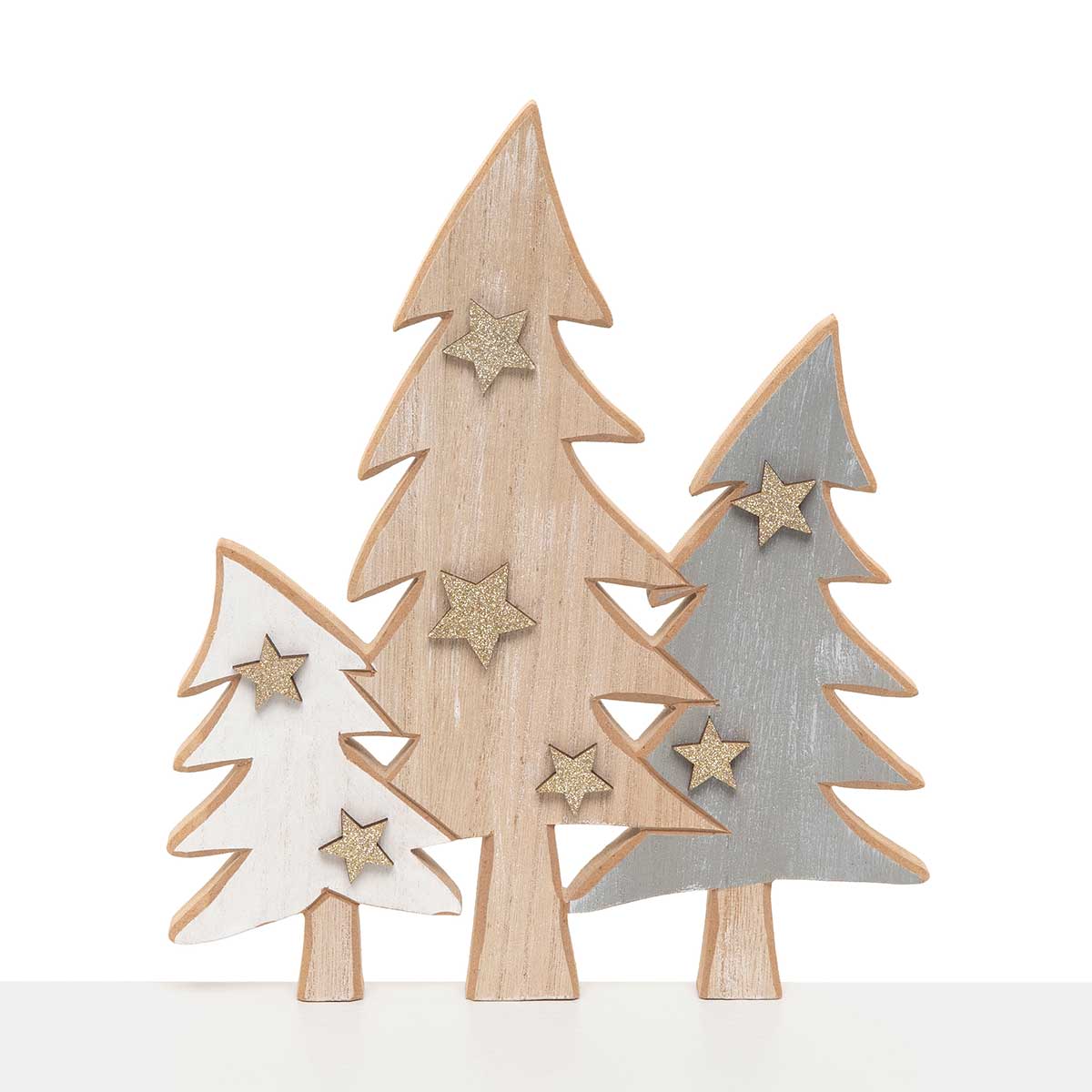SIT-A-BOUT TRIO OF TREES 7.25IN X .75IN X 8.5IN NATURAL WOOD/GLI