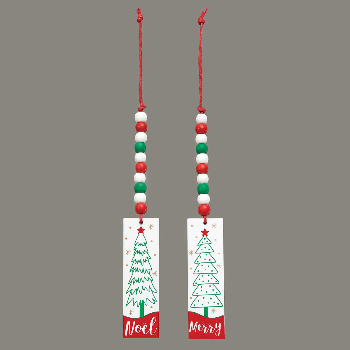 ORNAMENT TREE TAG 2 ASSORTED 1.25IN X .25IN X 4IN RED/GREEN - Click Image to Close