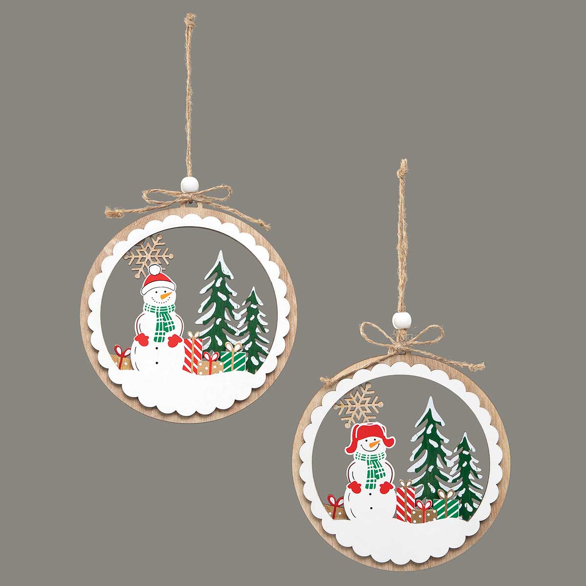 ORNAMENT SNOWMAN 2 ASSORTED 4.5IN X .25IN X 4.75IN WHITE - Click Image to Close