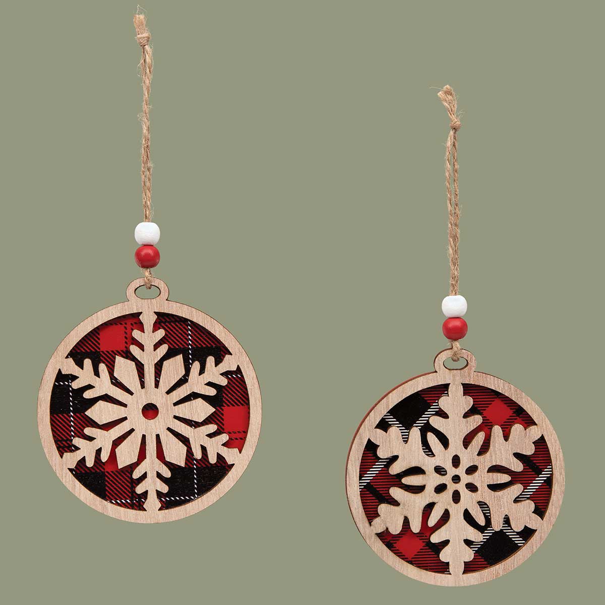 ORNAMENT SNOWFLAKE 2 ASSORTED 3.5IN X .25 X 4IN RED/BLACK/WHITE - Click Image to Close