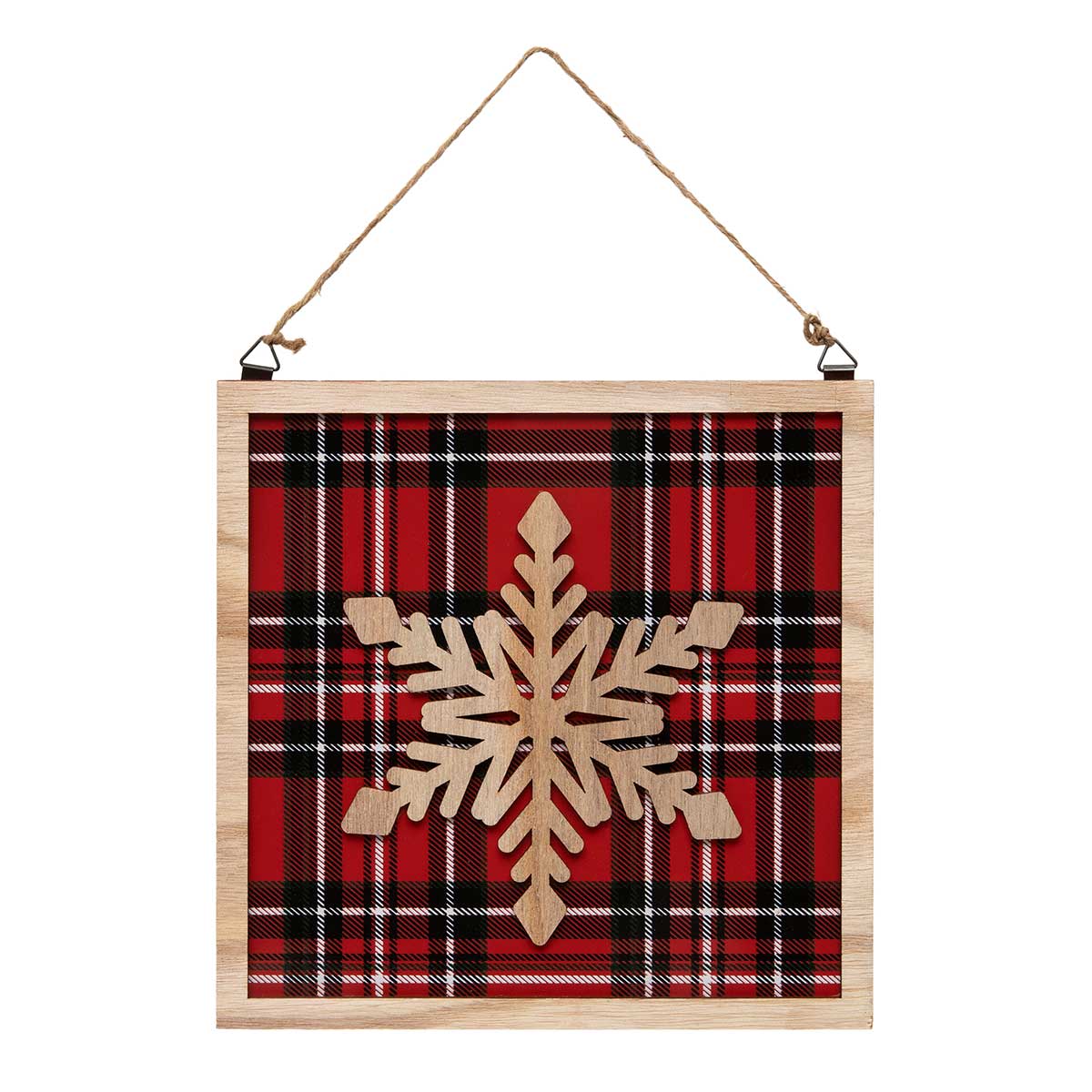 ORN/SIGN SNOWFLAKE SQUARE LARGE 8IN X .25IN X 8IN RED/BLACK