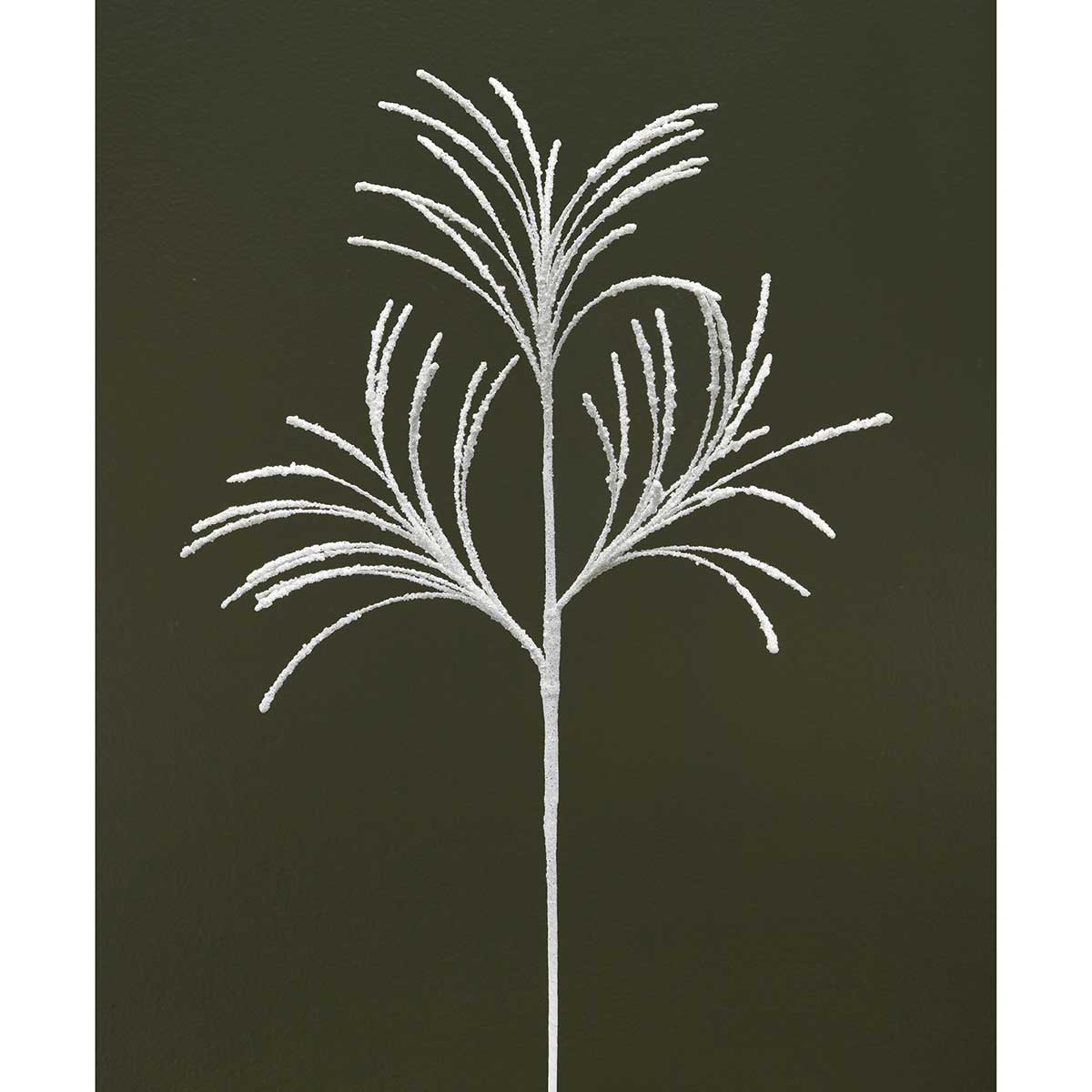 GRASS SPRAY WHITE WITH SNOW AND GLITTER 13"X32" - Click Image to Close