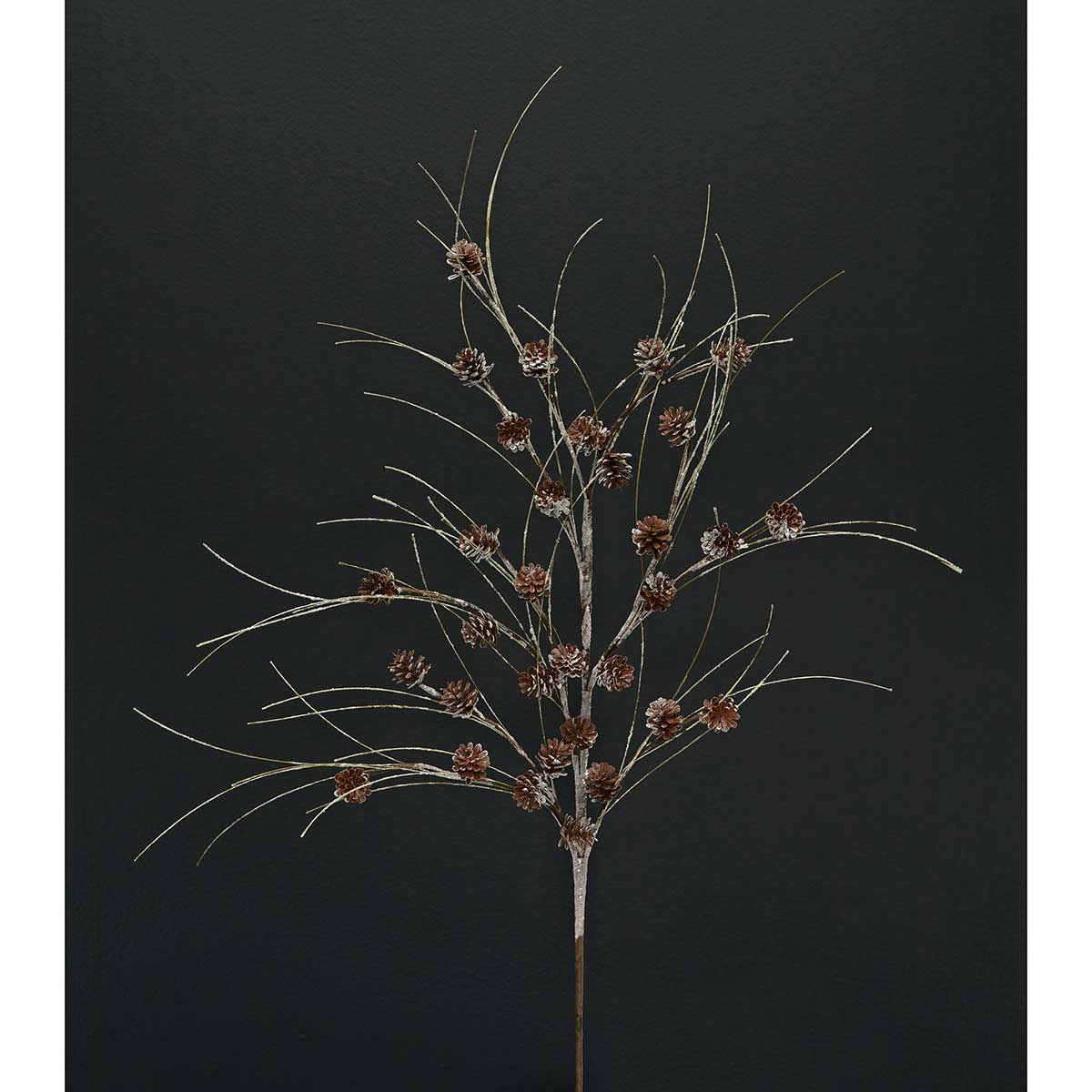 SPARKLE PINECONE BRANCH WITH FAUX PINECONES 17"X38"