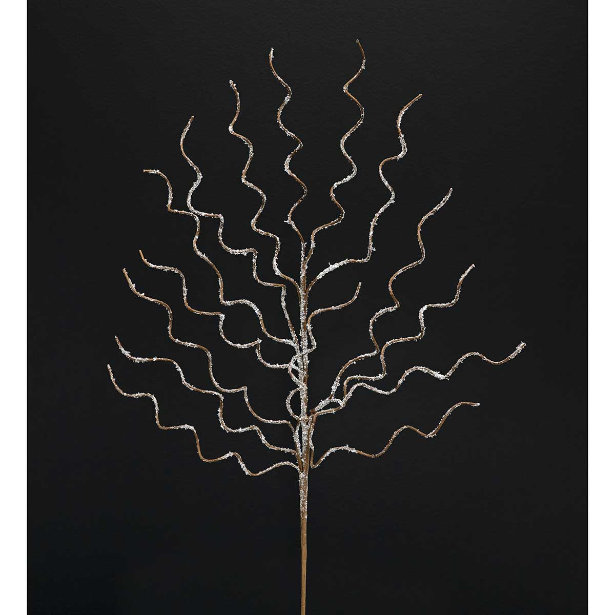 WIRED CURLY TWIG SPRAY WITH GLITTER AND SNOW 15"X38" - Click Image to Close